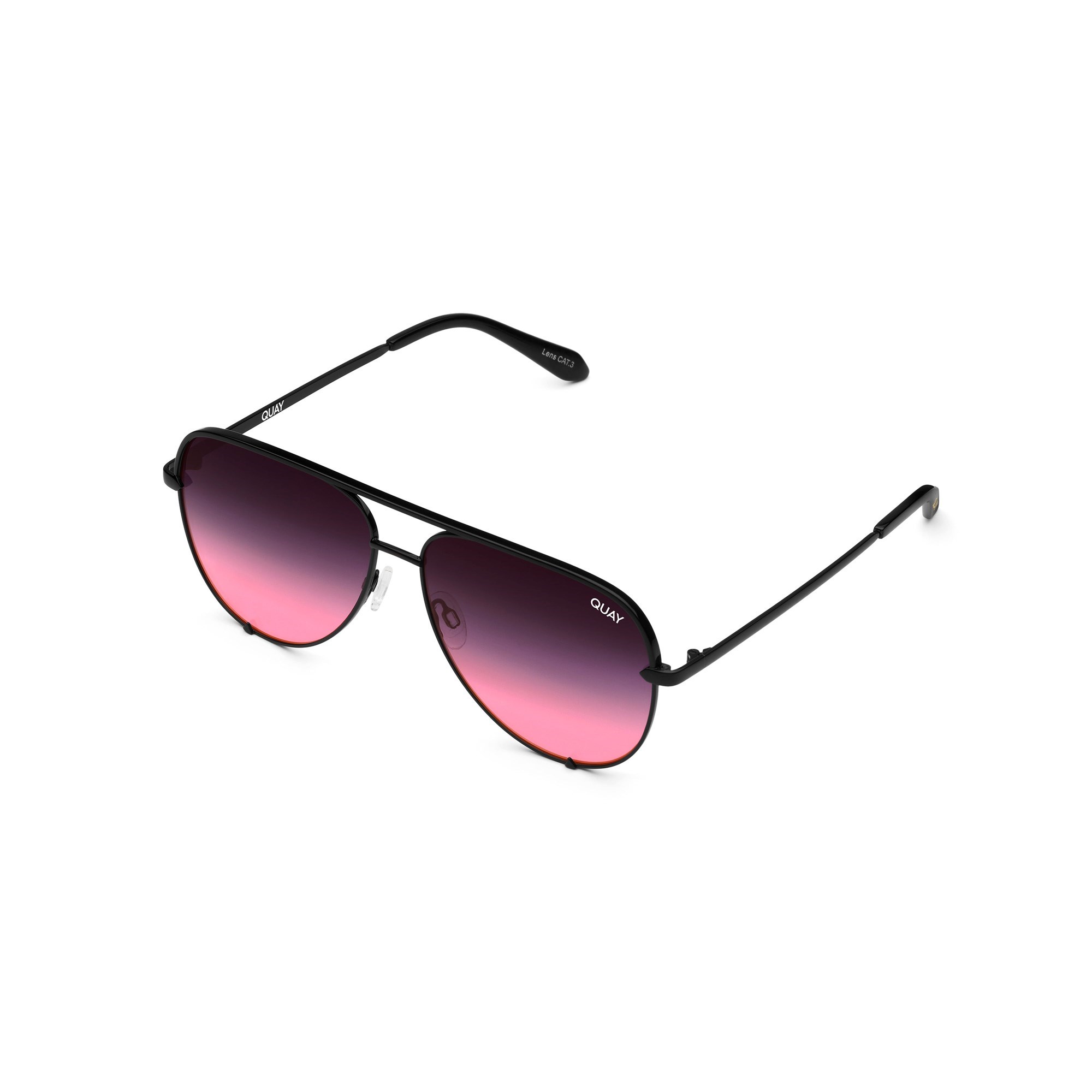 Black / Black Pink Fade Quay HIGH KEY Women's Sunglasses | DBQYU-1475