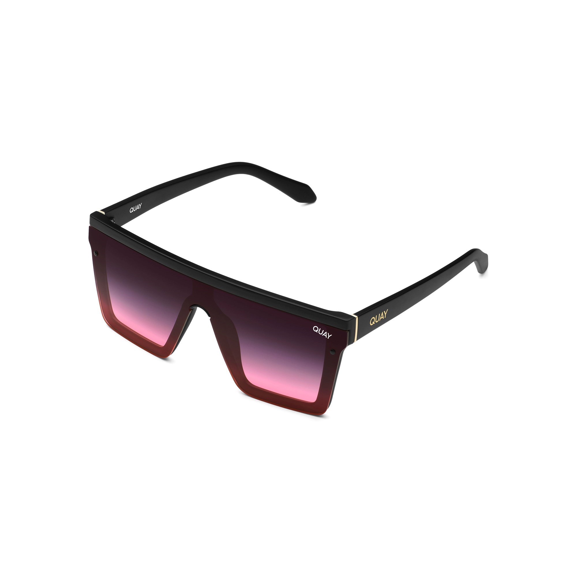 Black / Black Pink Fade Quay HINDSIGHT Women's Sunglasses | CIYHK-4561