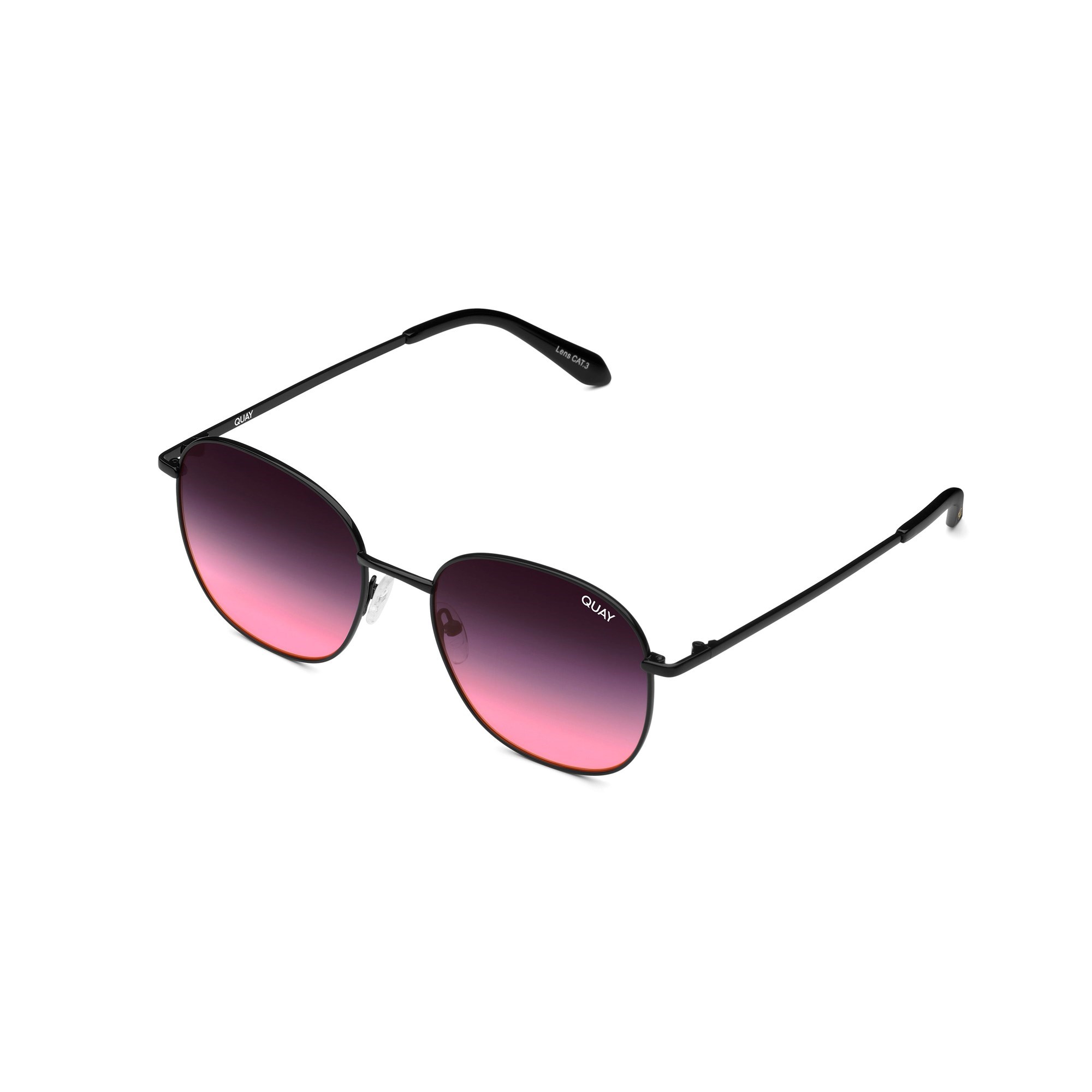 Black / Black Pink Fade Quay JEZABELL Women's Sunglasses | JEDZP-3967