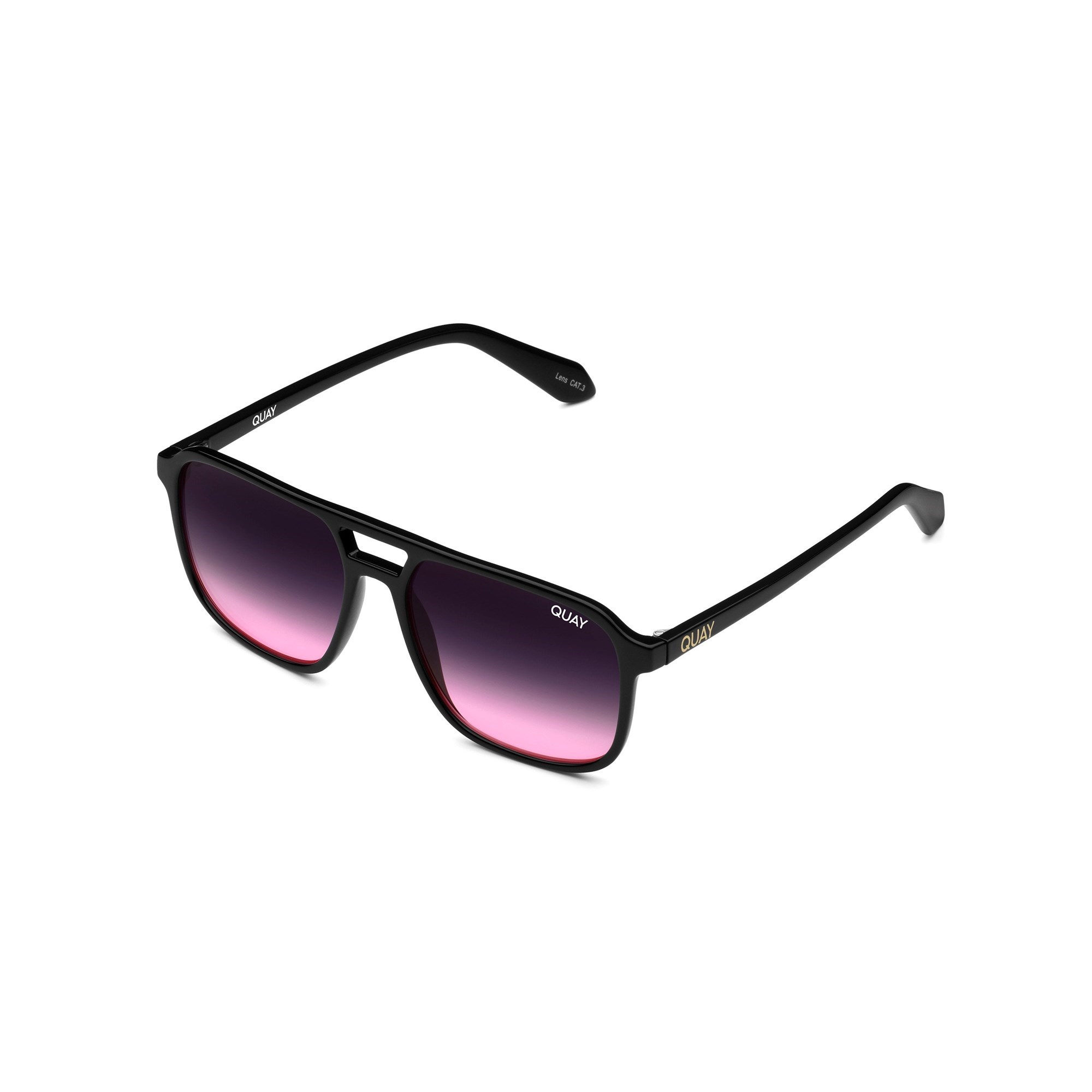 Black / Black Pink Fade Quay ON THE FLY Women's Sunglasses | VTLZJ-1365