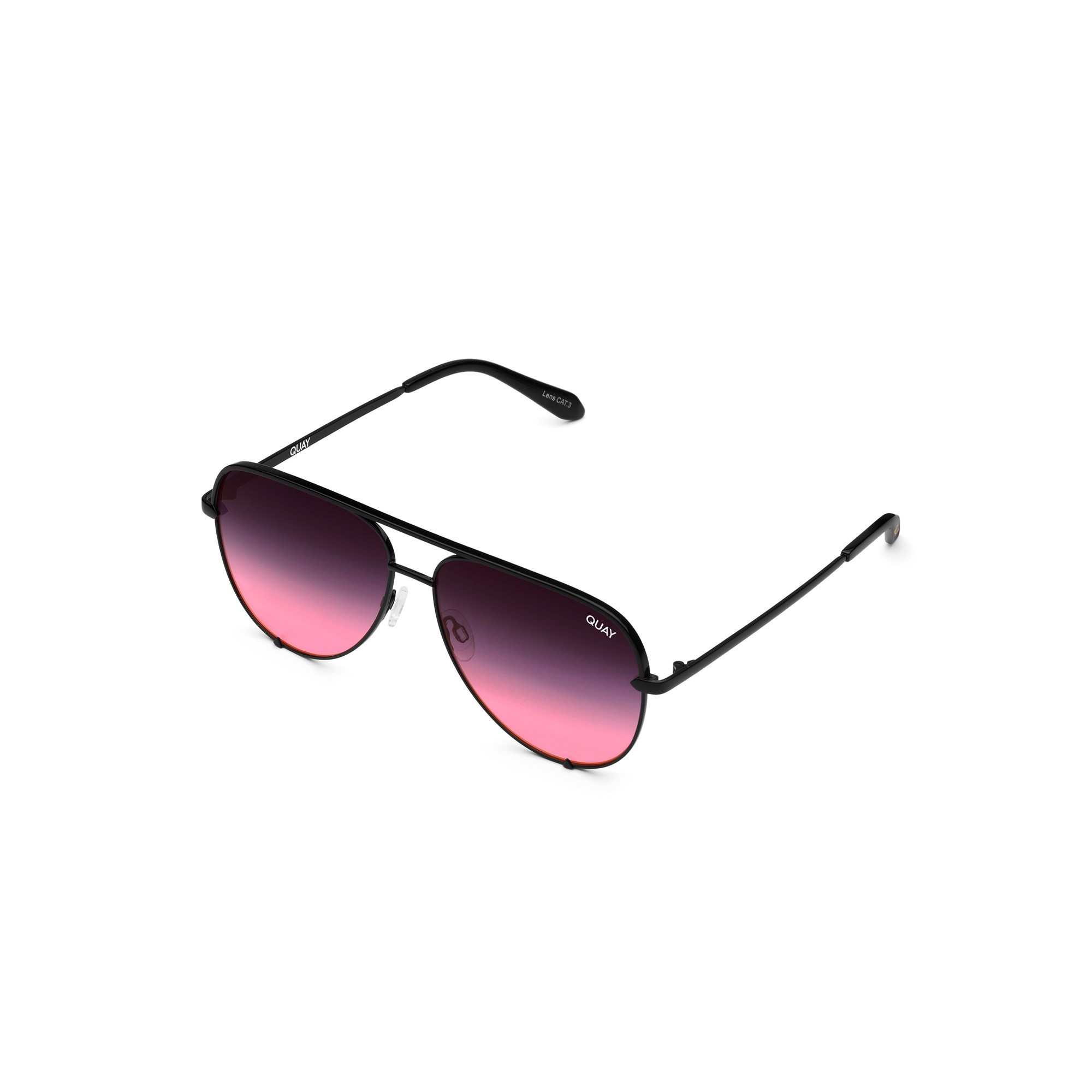 Black / Black Pink Quay HIGH KEY MICRO Men's Sunglasses | UJRLF-1975