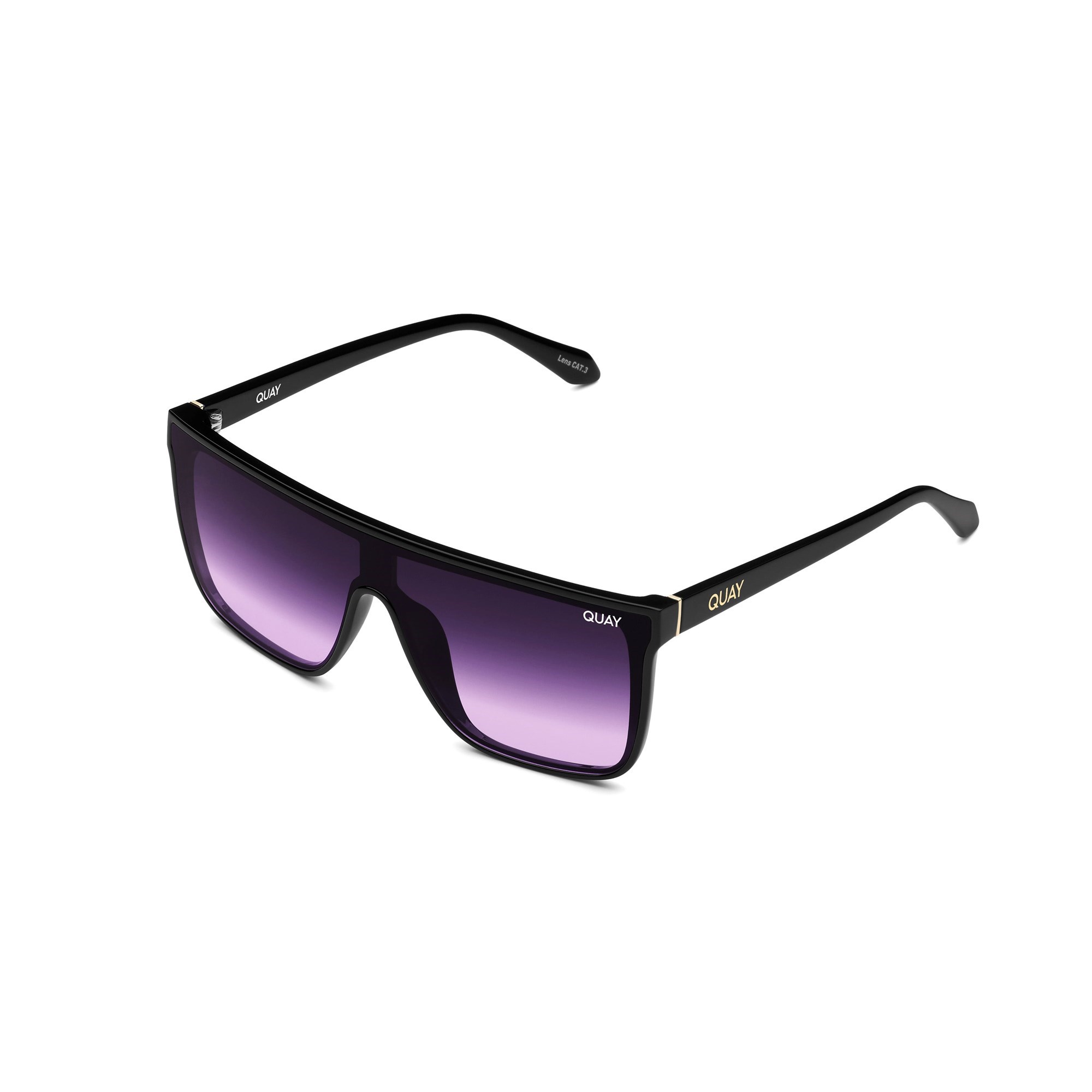 Black / Black Purple Fade Quay NIGHTFALL Men's Sunglasses | OEVWB-4632