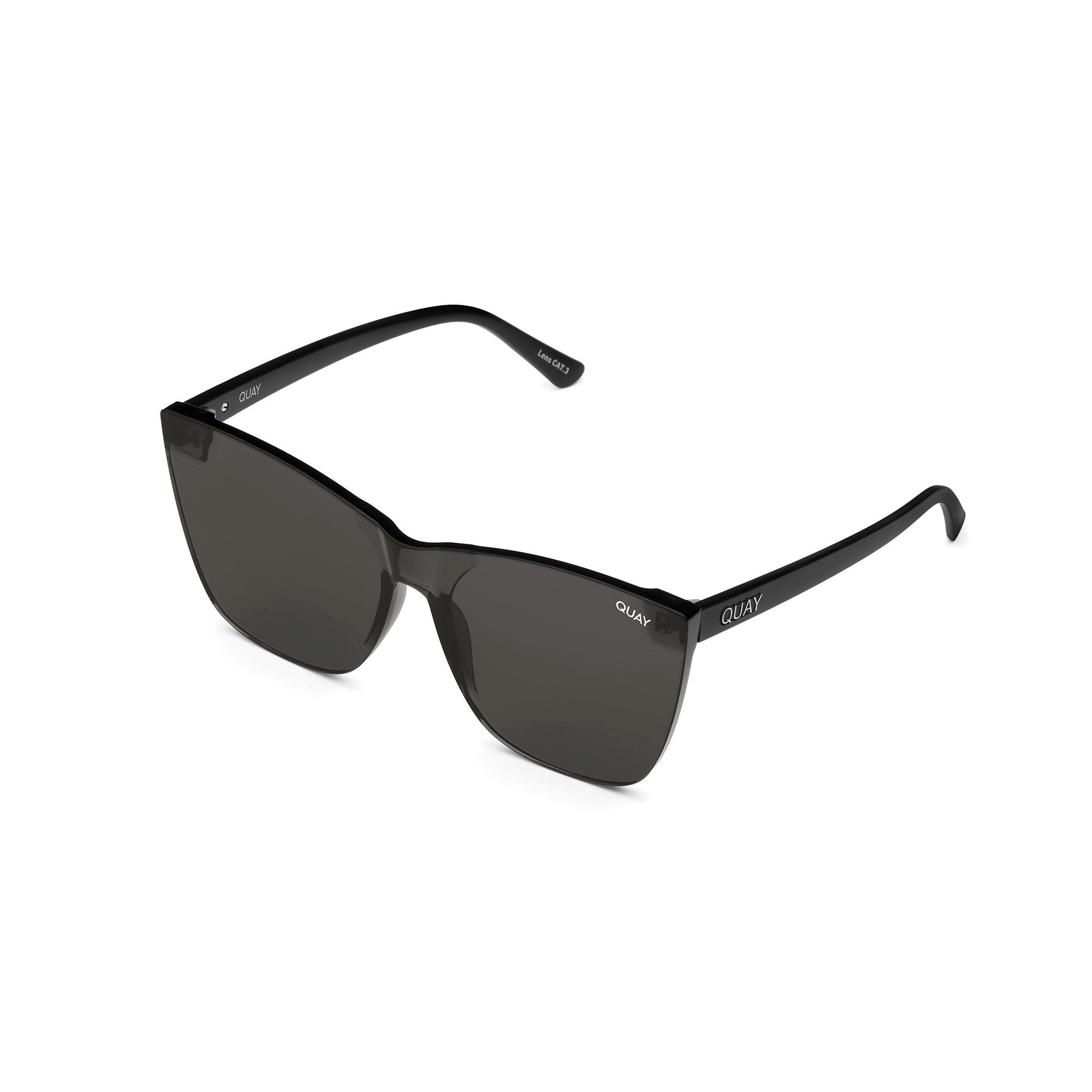 Black / Black Quay COME THRU Women's Sunglasses | CJFUP-8923