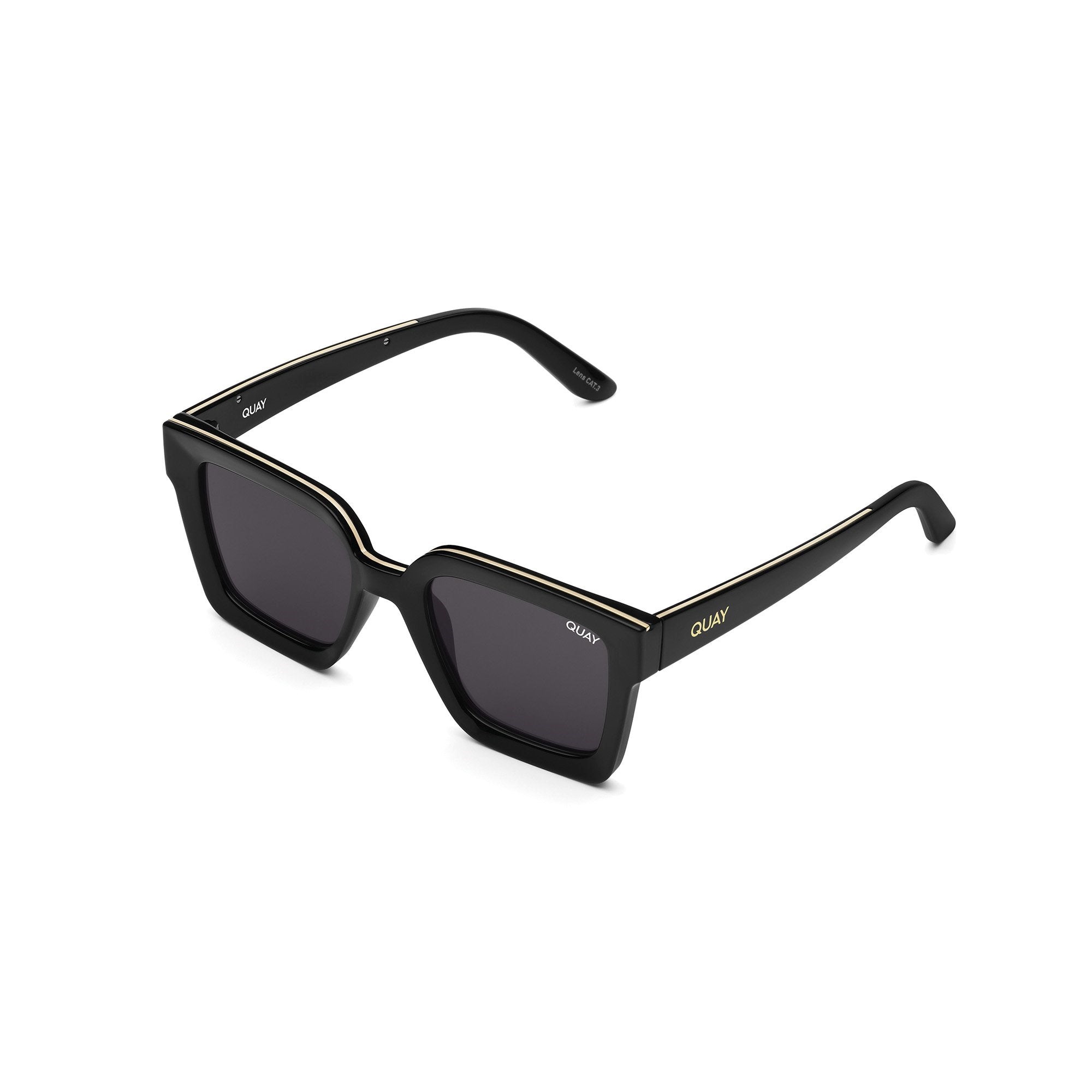 Black / Black Quay FOOLS GOLD Women's Sunglasses | UZTGV-4259