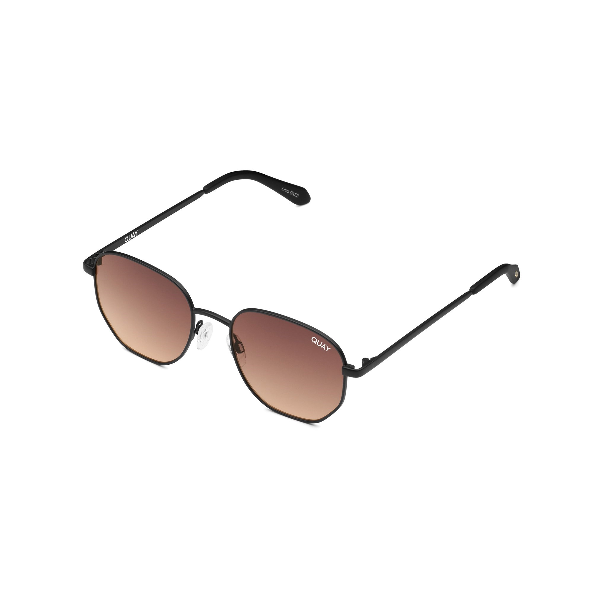 Black / Brown To Orange Quay BIG TIME Women's Sunglasses | GDXQE-1427