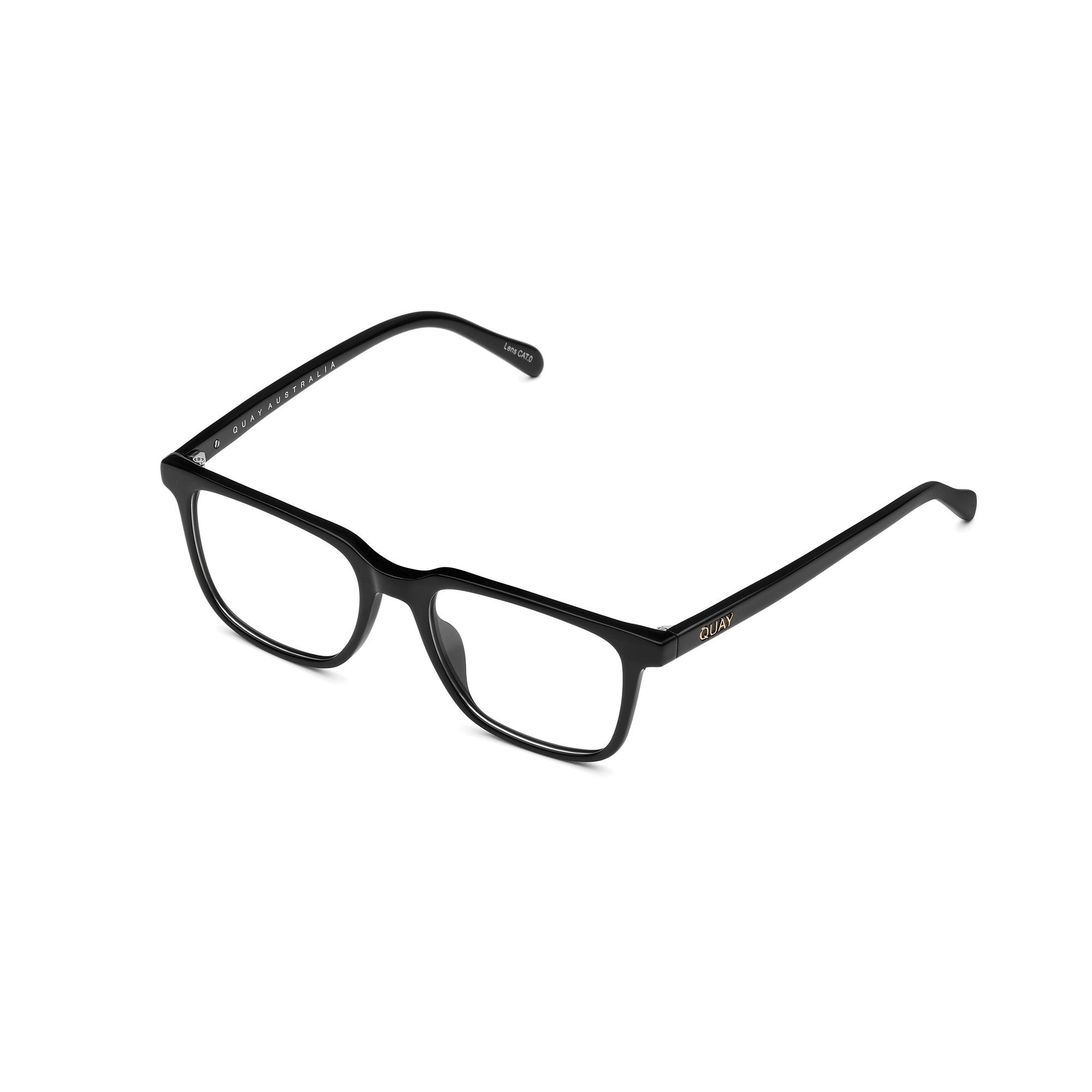 Black / Clear Rx Quay ALGORITHM OVERSIZED RX Unisex Glasses | FTROS-4569