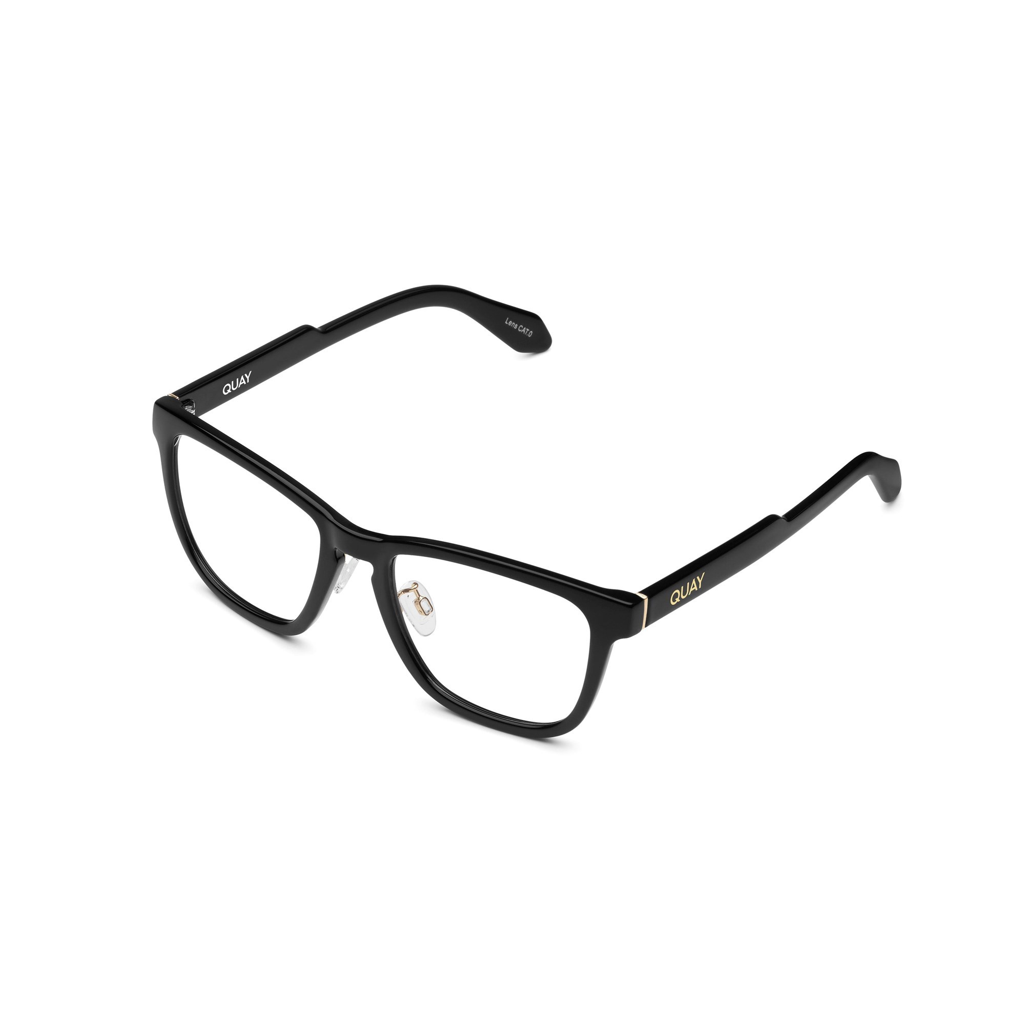 Black / Clear Rx Quay HARDWIRE LOW BRIDGE FIT RX Unisex Glasses | EVXPL-9105