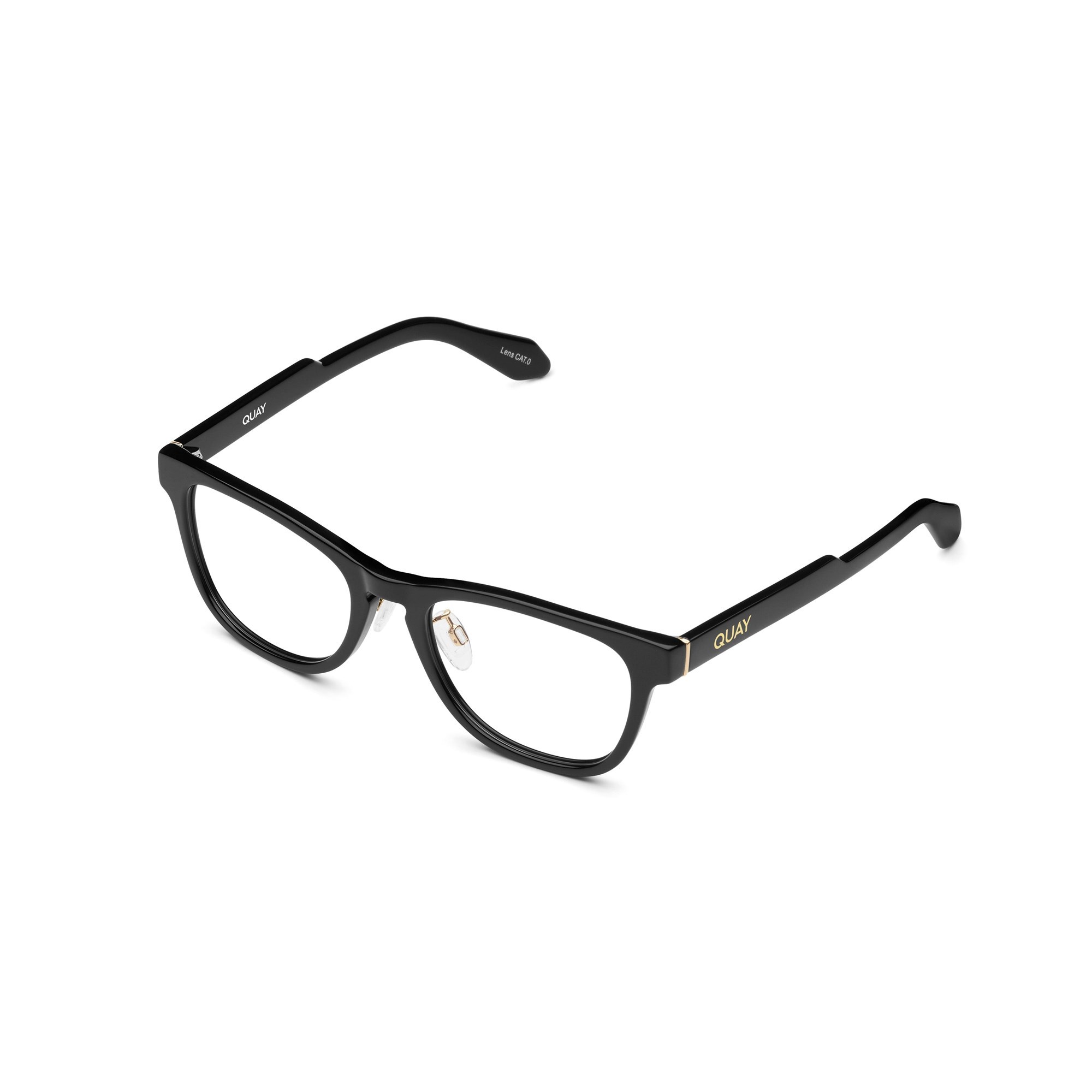 Black / Clear Rx Quay HARDWIRE MINI LOW BRIDGE FIT RX Unisex Glasses | OGSKP-3594