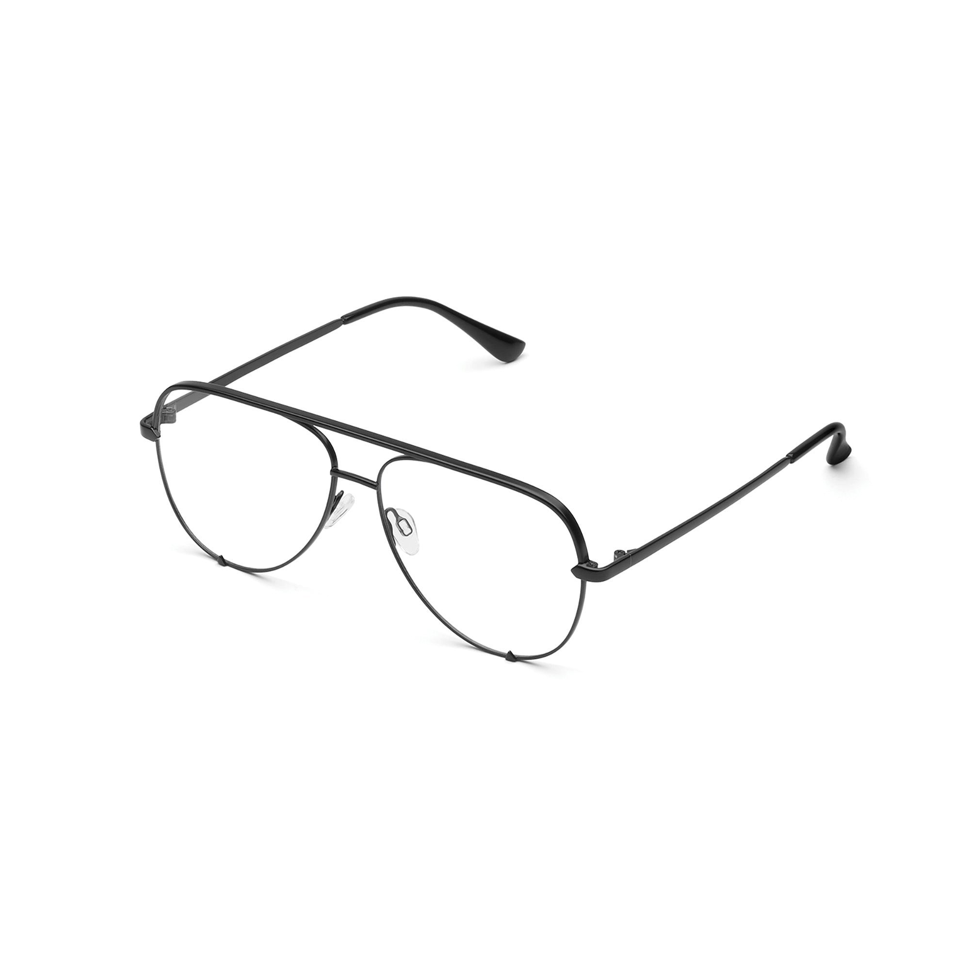 Black / Clear Rx Quay HIGH KEY MINI RX Unisex Glasses | LQICM-7836