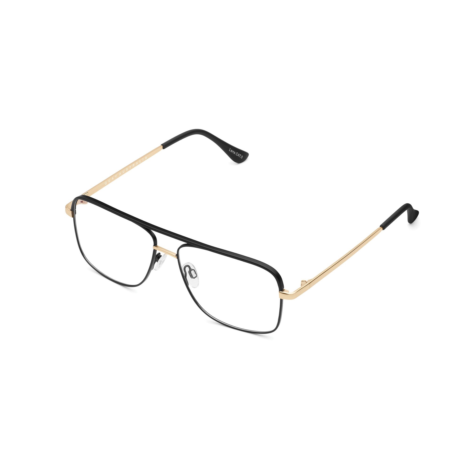 Black Gold / Clear Rx Quay POSTER BOY MINI RX Unisex Glasses | EDMZW-9061