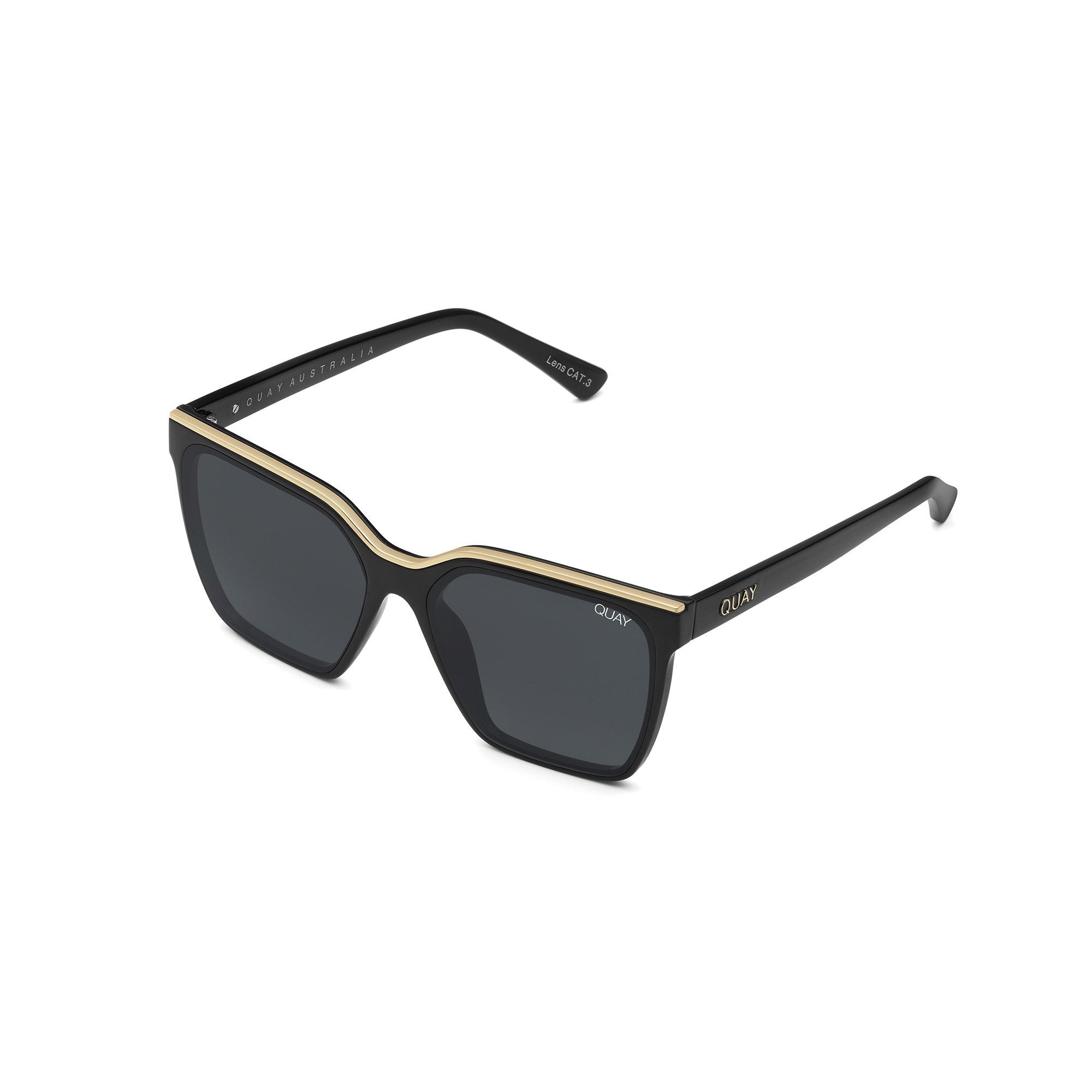 Black Gold / Smoke Quay LEVEL UP Women's Sunglasses | VWXAR-5187