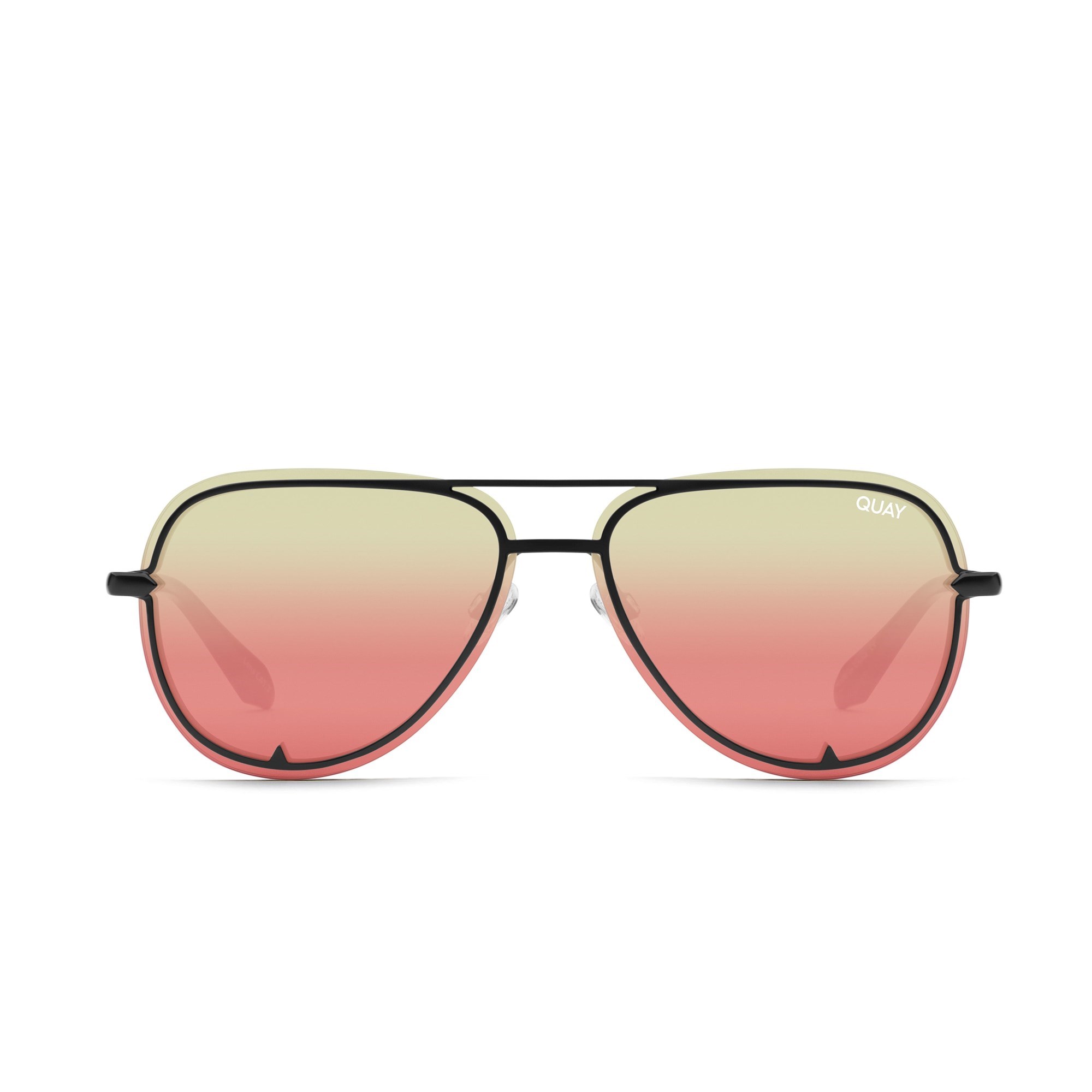 Black / Green To Pink Quay HIGH KEY FRAMED Women\'s Sunglasses | OZYTL-4213