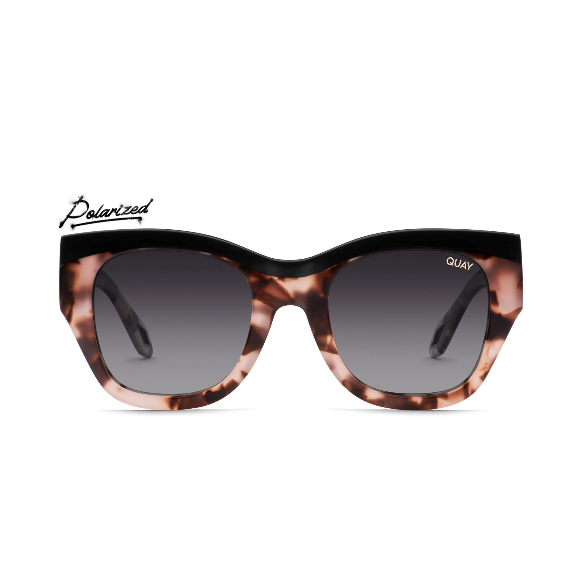 Black Pink Tortoise / Smoke Polarized Quay AFTER HOURS LUXE Women\'s Sunglasses | NTWEU-4517