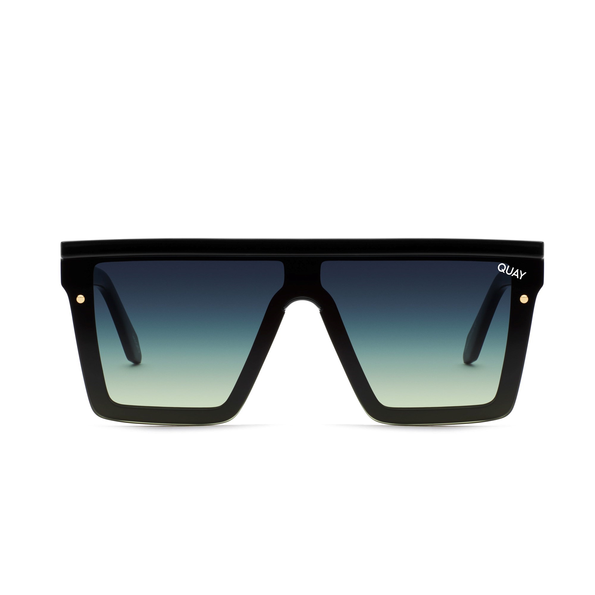 Black / Smoke Green Fade Quay HINDSIGHT Men\'s Sunglasses | UVZGS-1254