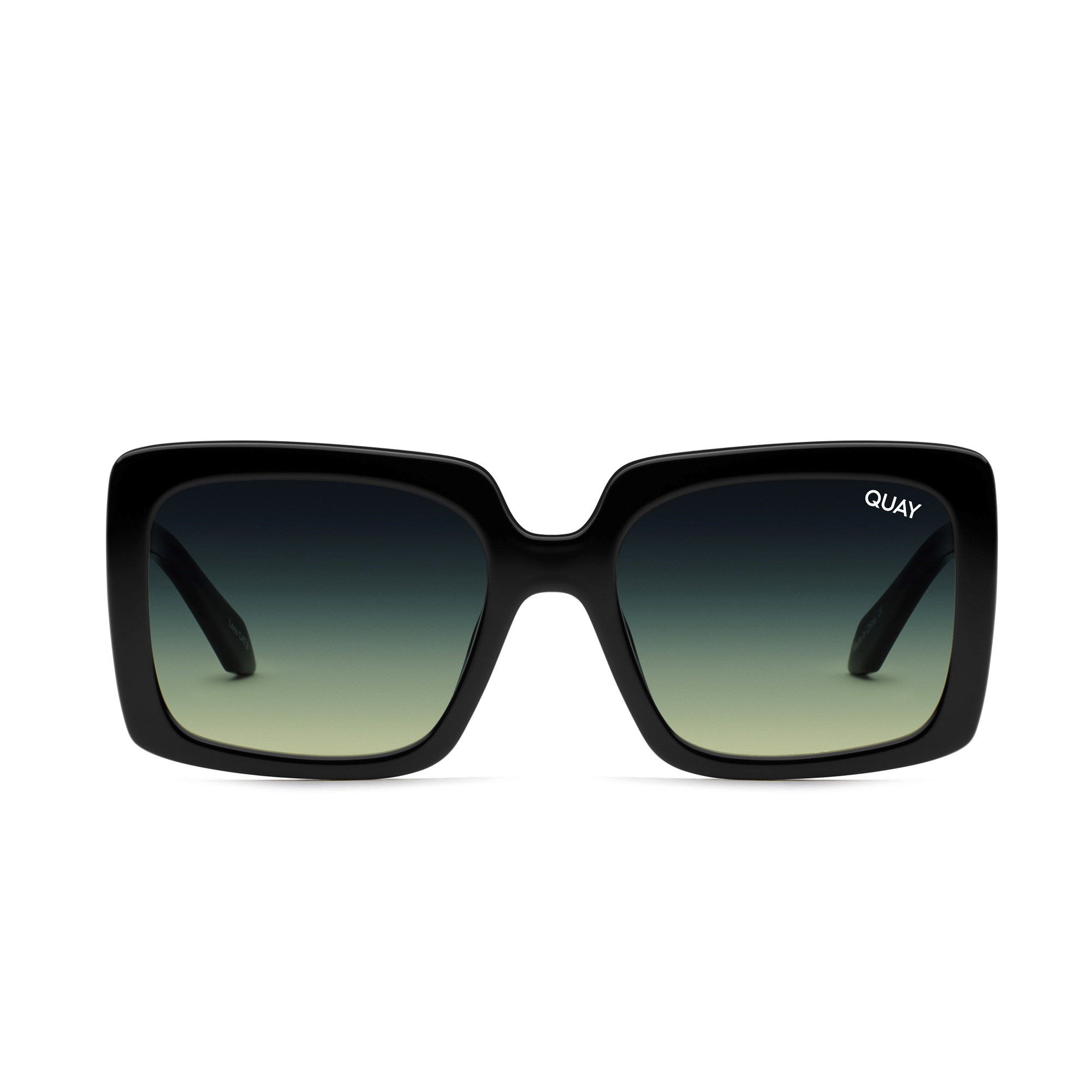 Black / Smoke Green Quay TOTAL VIBE Women\'s Sunglasses | RGFOL-7109