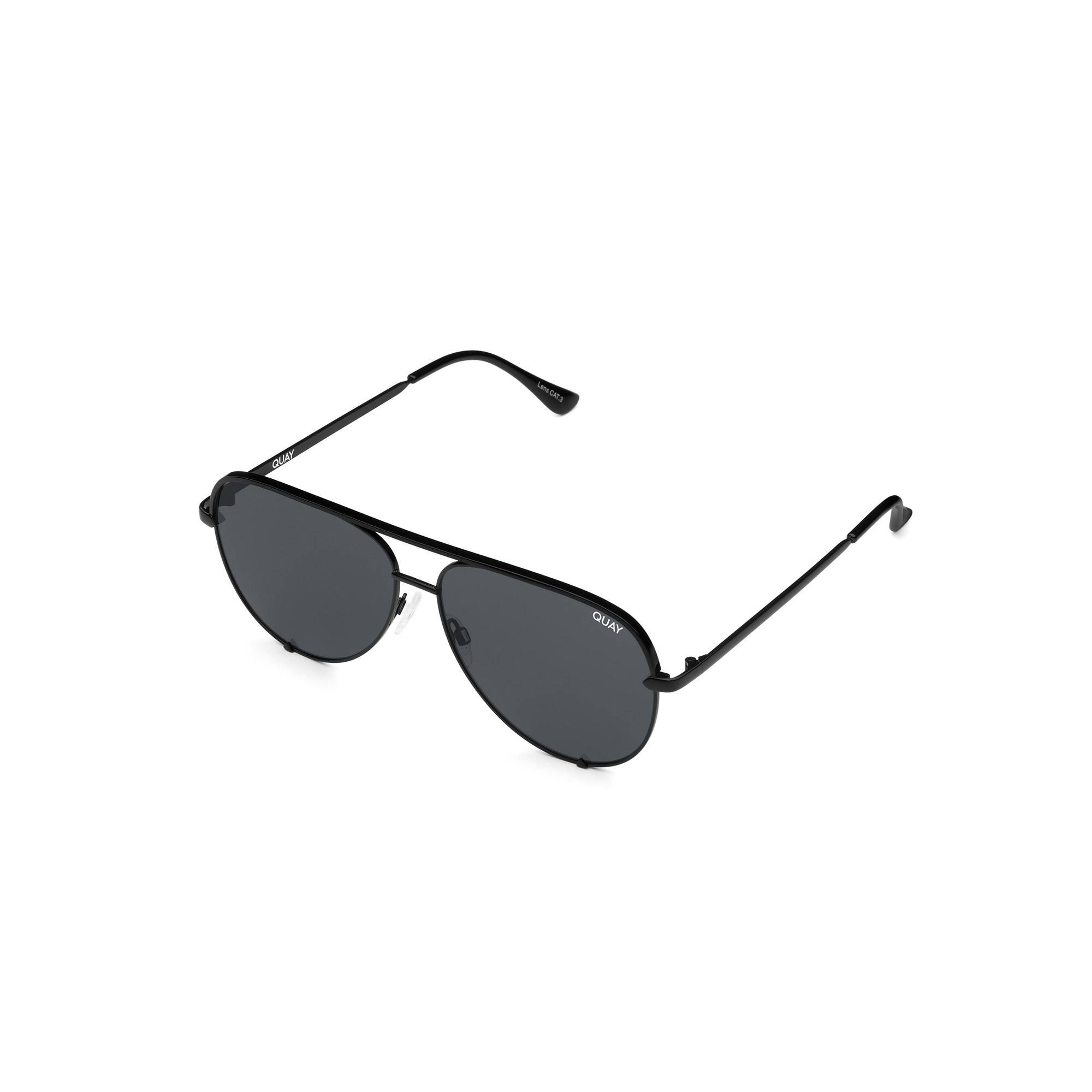 Black / Smoke Polarized Quay HIGH KEY MINI Women's Sunglasses | GRDZU-9764