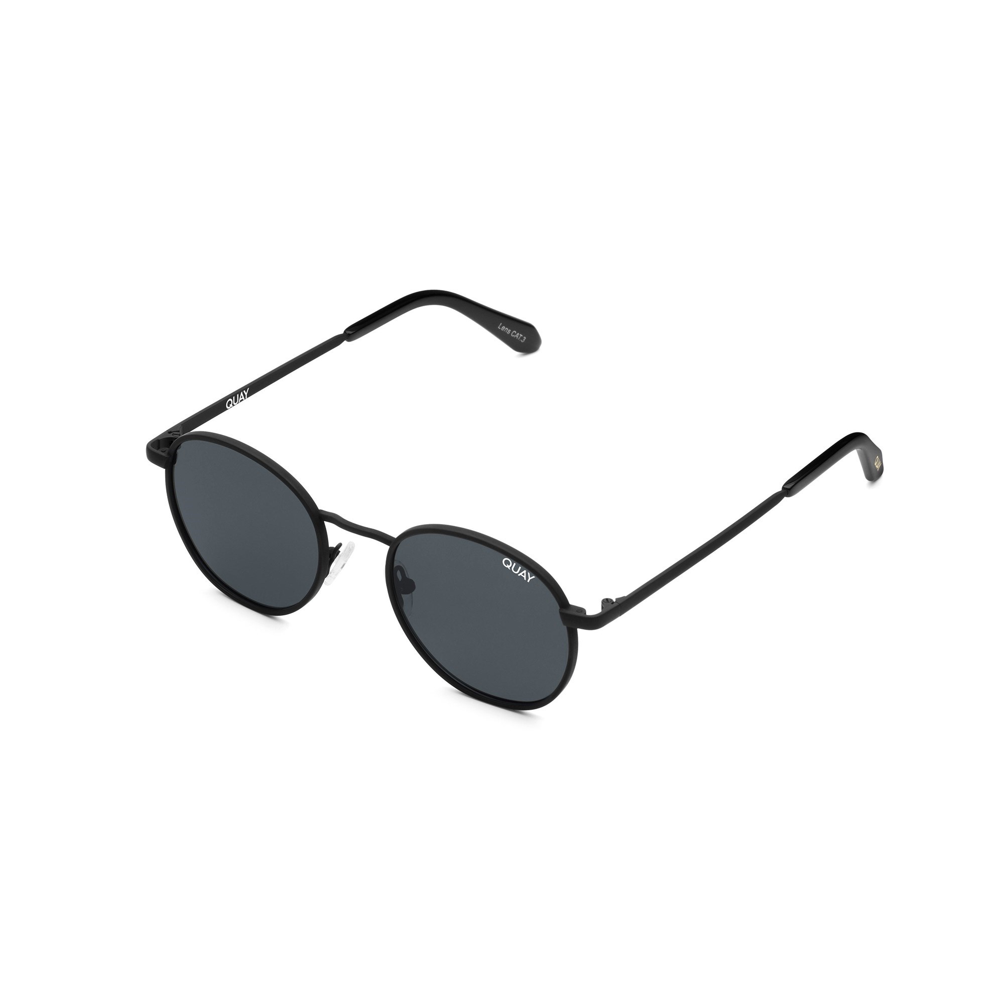 Black / Smoke Polarized Quay TALK CIRCLES Women's Sunglasses | JTMQU-6410