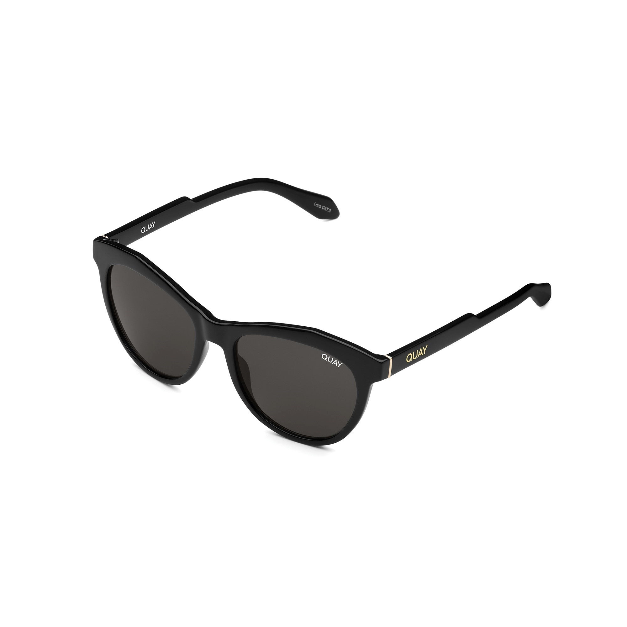 Black / Smoke Quay DROP TOP Women's Sunglasses | OPKRY-6840