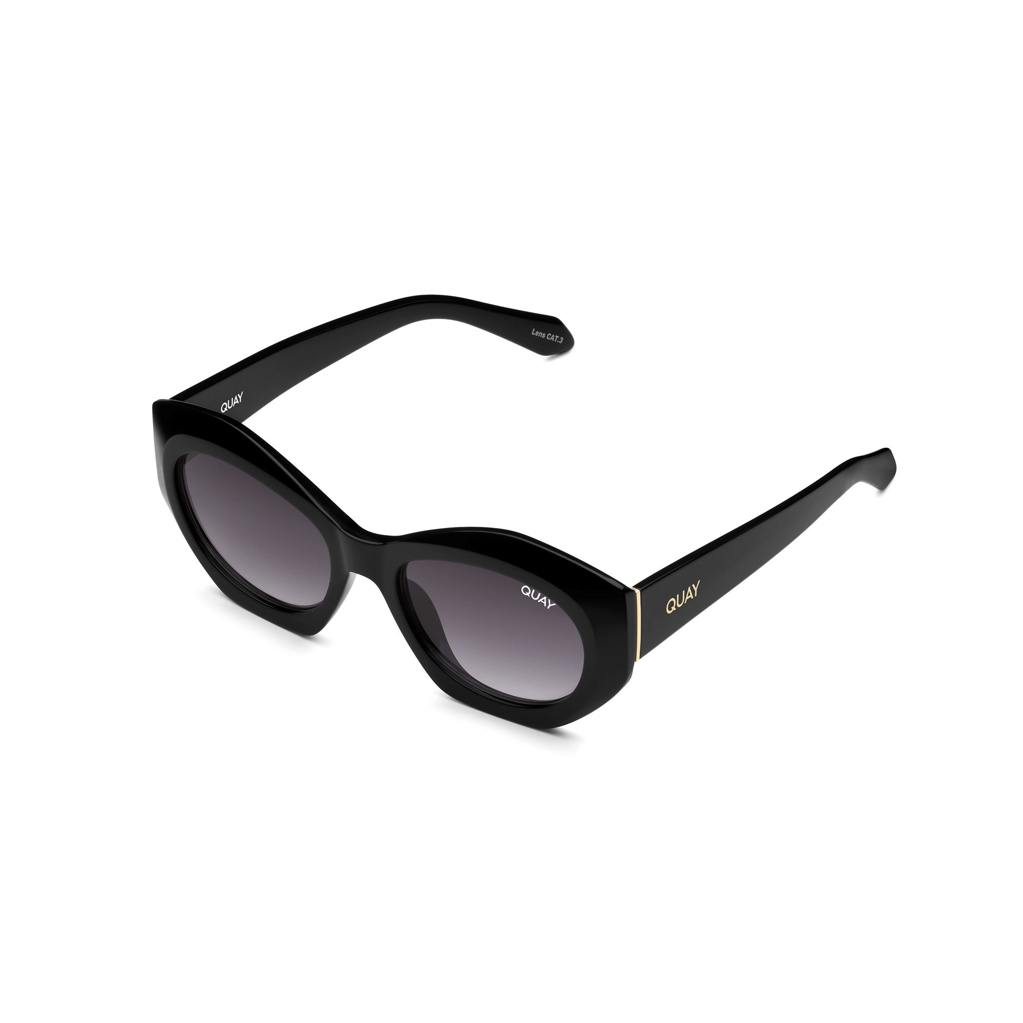 Black / Smoke Quay REAL ME Women's Sunglasses | KDRLB-8095