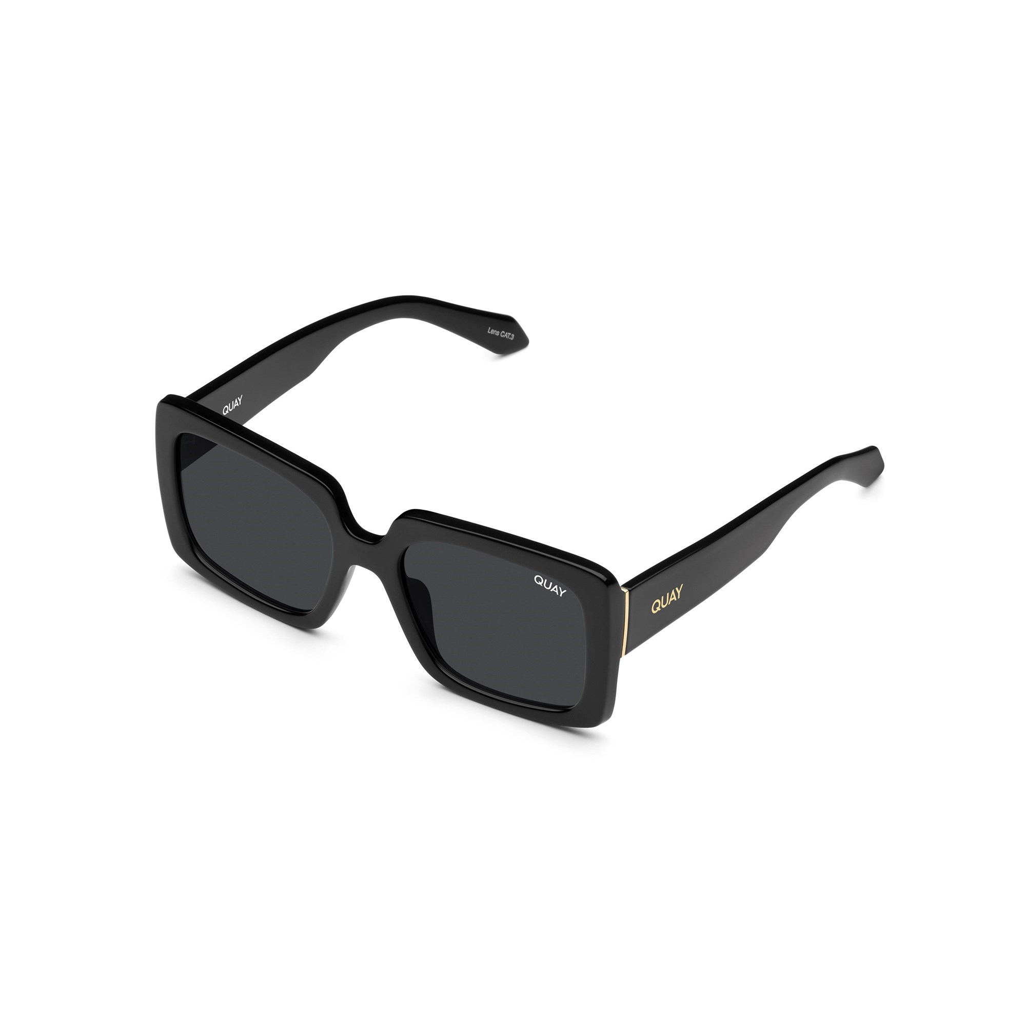 Black / Smoke Rx Quay TOTAL VIBE RX Women's Sunglasses | KRSEQ-8410