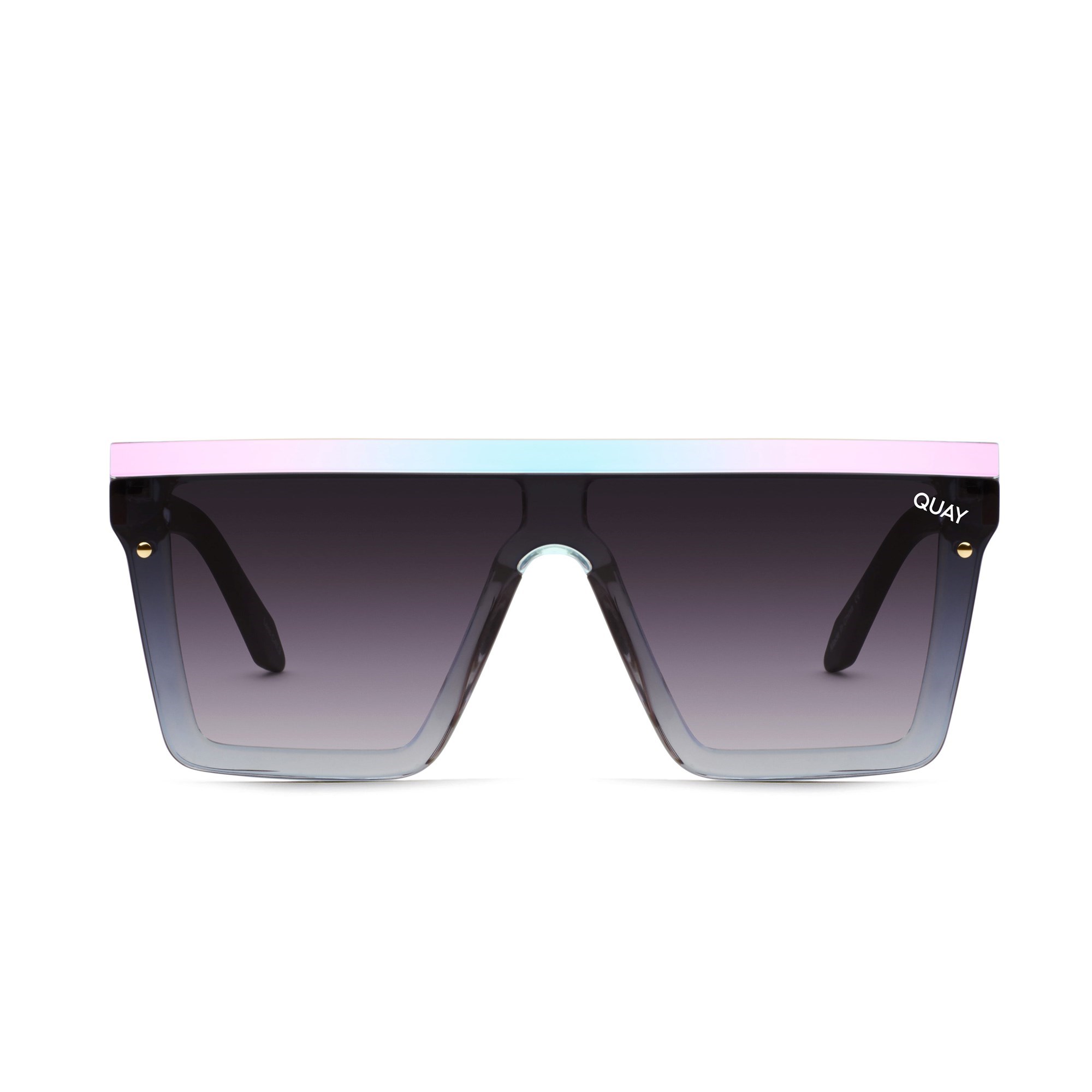 Clear Holographic Matte Black / Smoke Quay HINDSIGHT Women\'s Sunglasses | BKSZO-7659