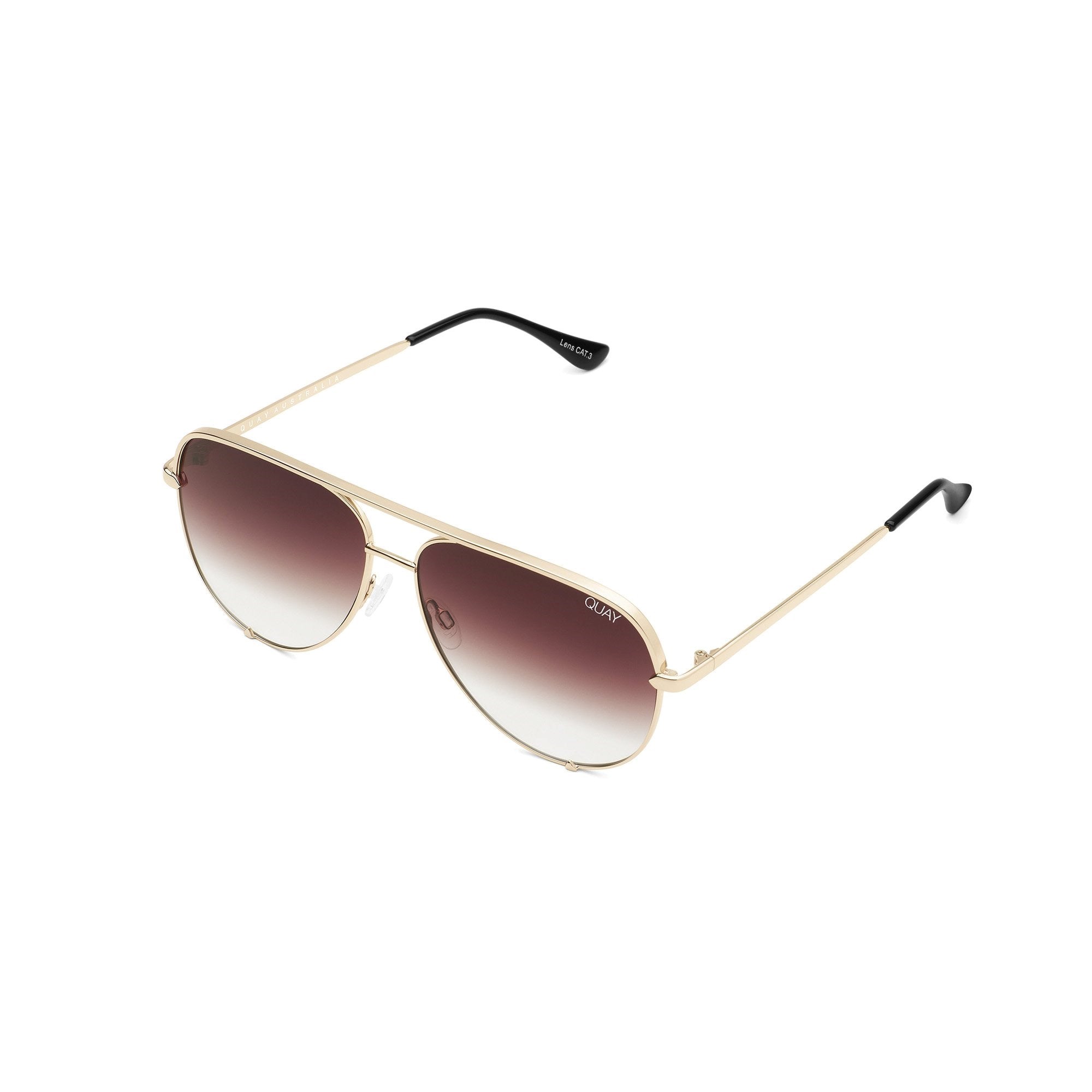 Gold / Brown Fade Quay HIGH KEY Men's Sunglasses | QTREO-3214