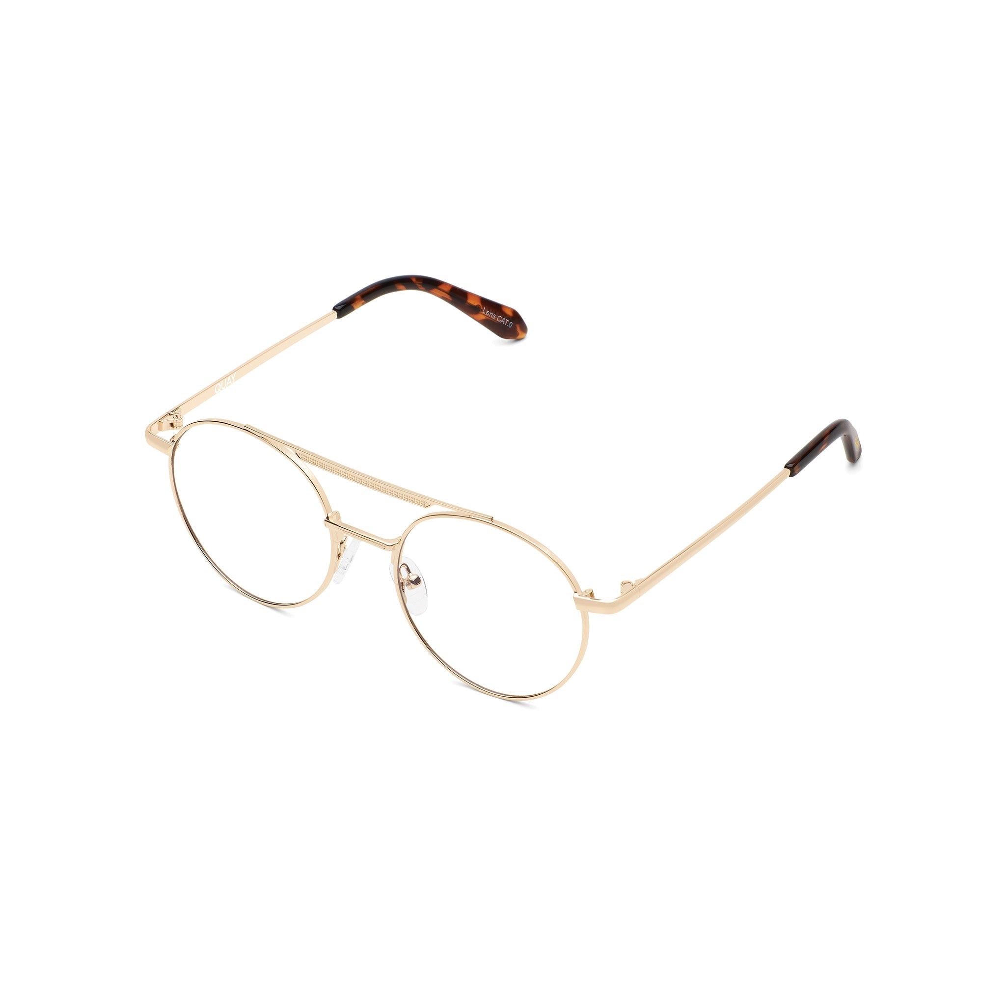 Gold / Clear Rx Quay DETAIL PLEASE RX Unisex Glasses | SDHBQ-6271