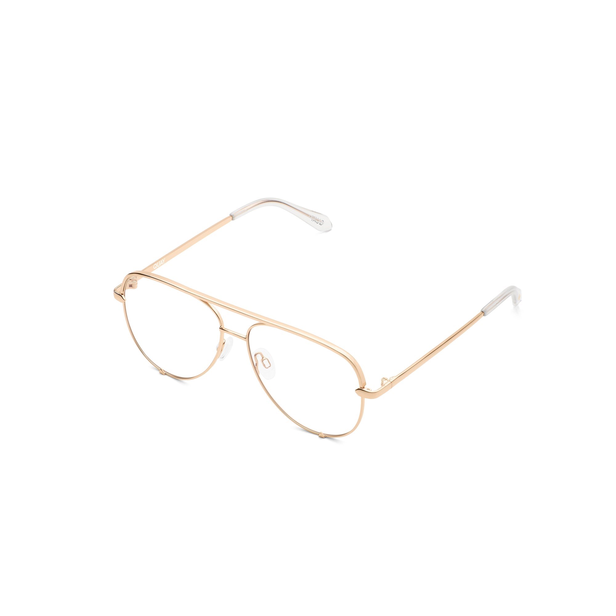 Gold / Clear Rx Quay HIGH KEY MICRO RX Unisex Glasses | SFHIA-2413