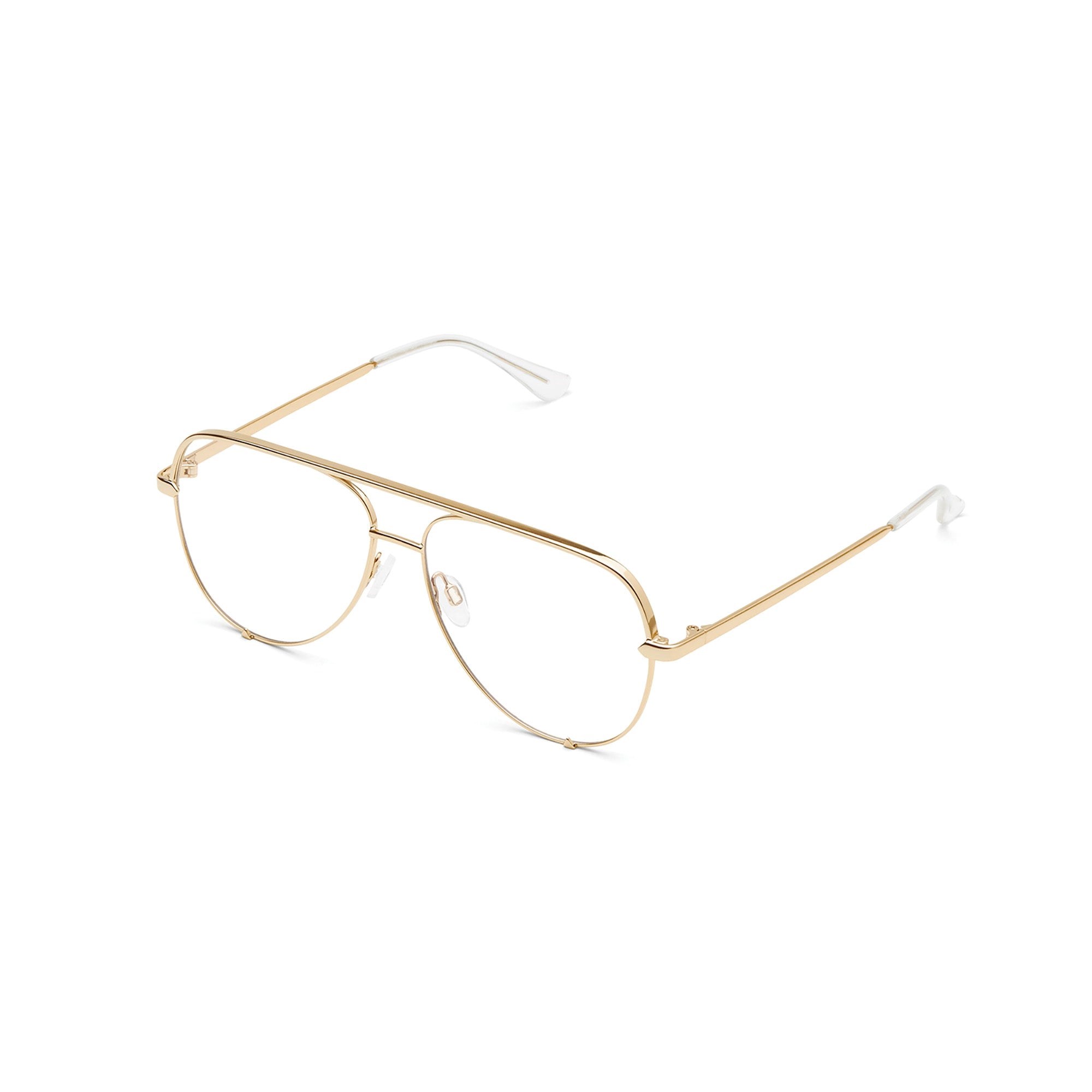 Gold / Clear Rx Quay HIGH KEY MINI RX Unisex Glasses | NEMJS-2746