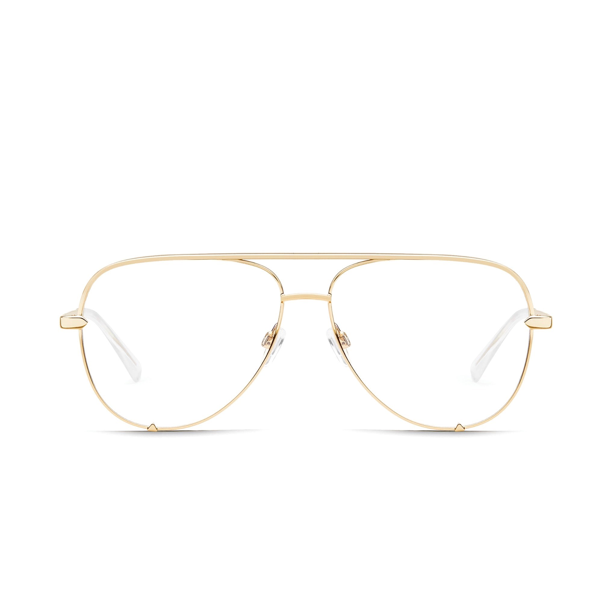 Gold / Clear Rx Quay HIGH KEY MINI RX Unisex Glasses | NEMJS-2746