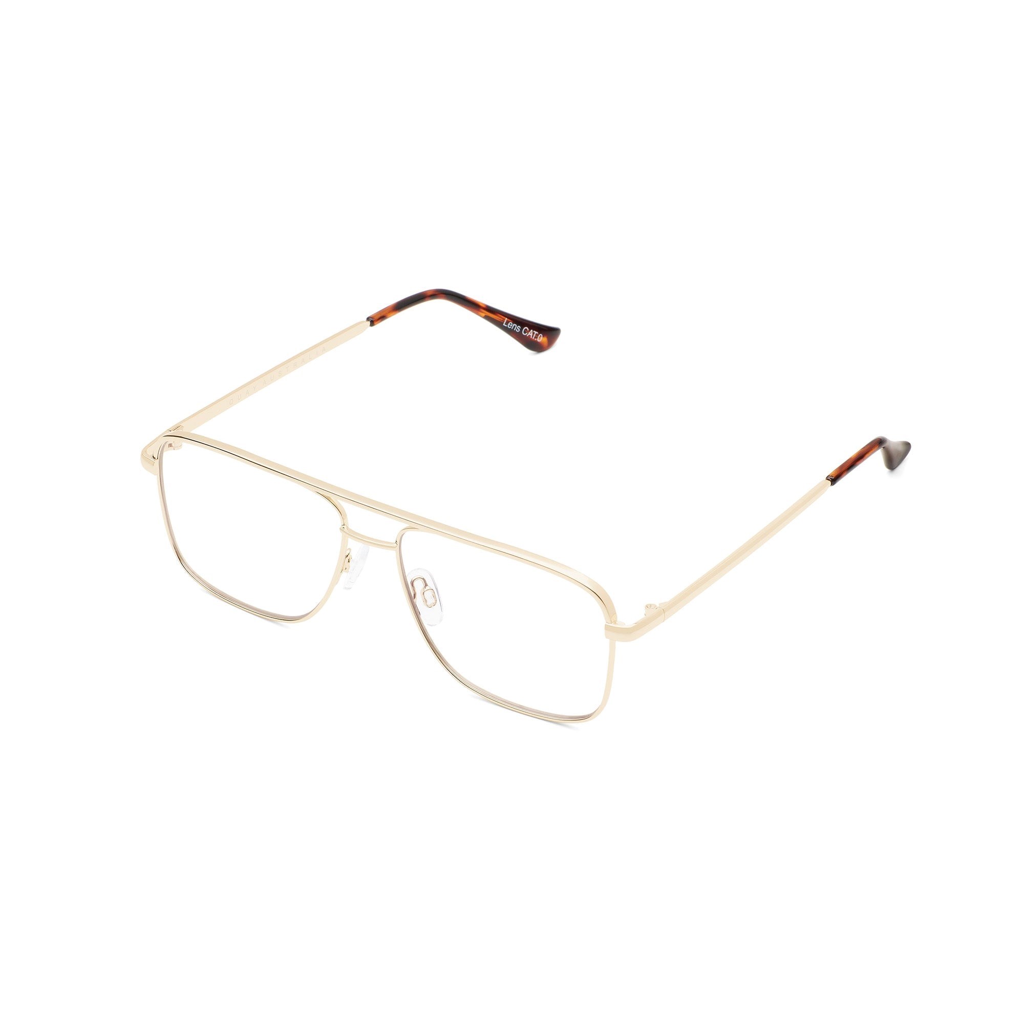 Gold / Clear Rx Quay POSTER BOY MINI RX Unisex Glasses | KLNFH-2173