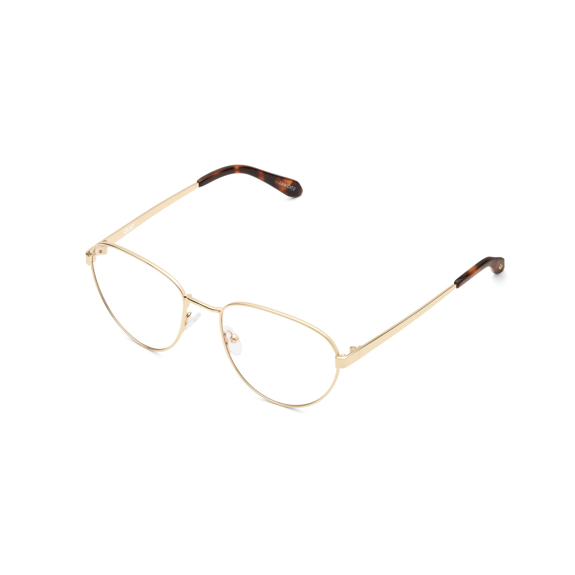 Gold / Clear Rx Quay STILL STREAMING RX Unisex Glasses | KHRLJ-7245