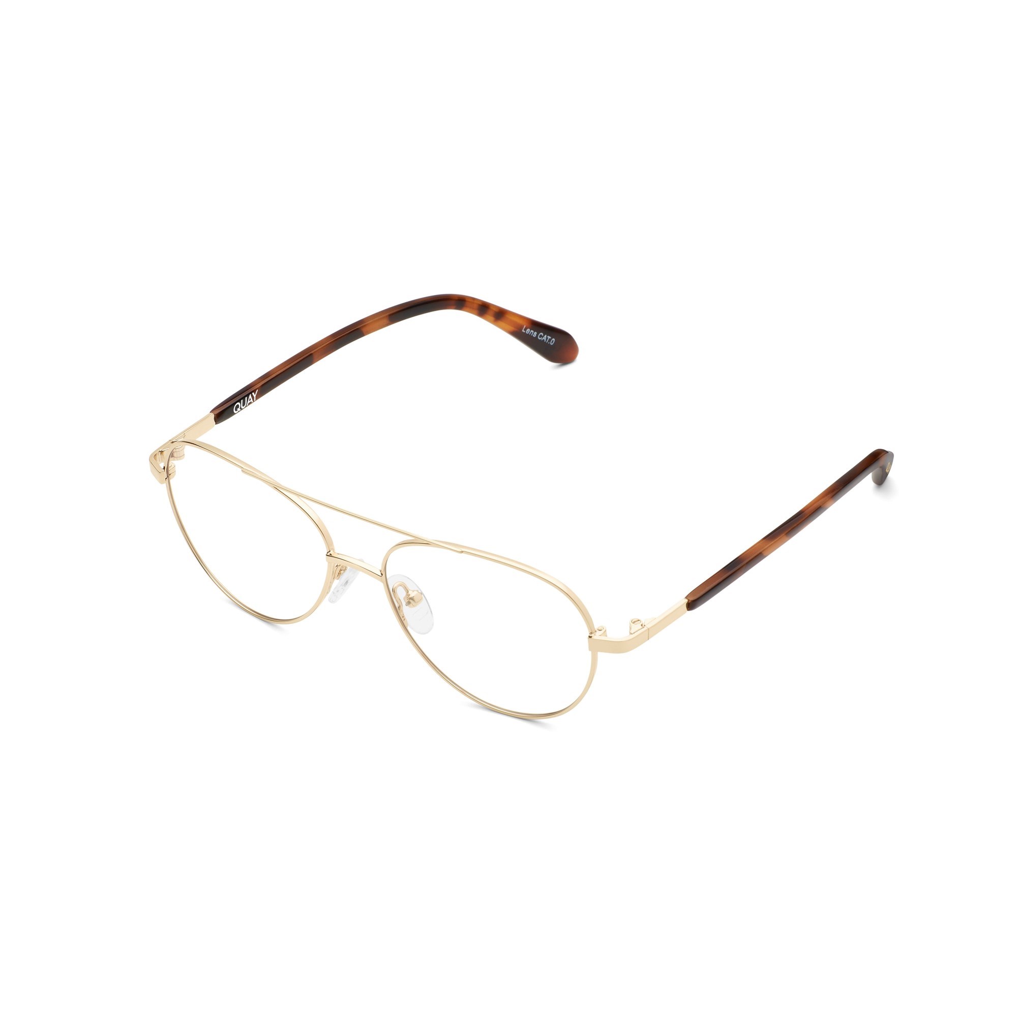 Gold / Clear Rx Quay WAIT FOR IT RX Unisex Glasses | PDONC-4356