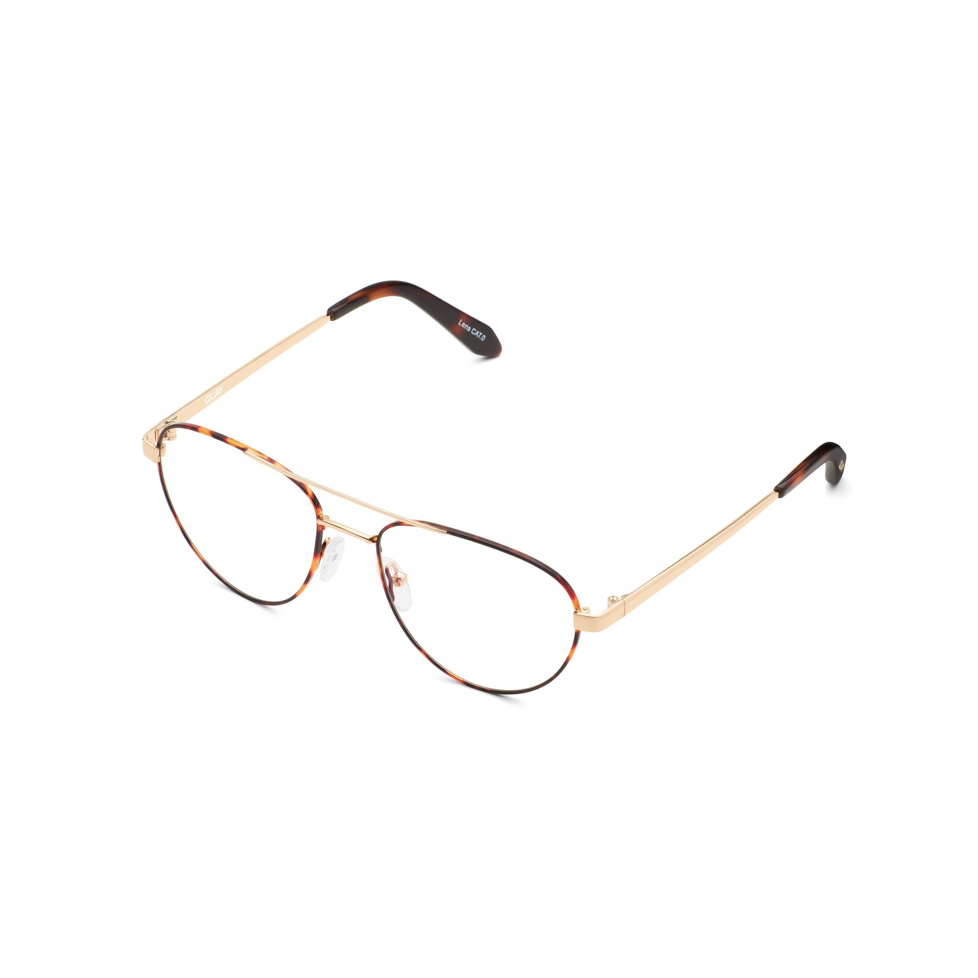 Gold Tort / Clear Rx Quay CHECK IT RX Unisex Glasses | SRUXY-4635