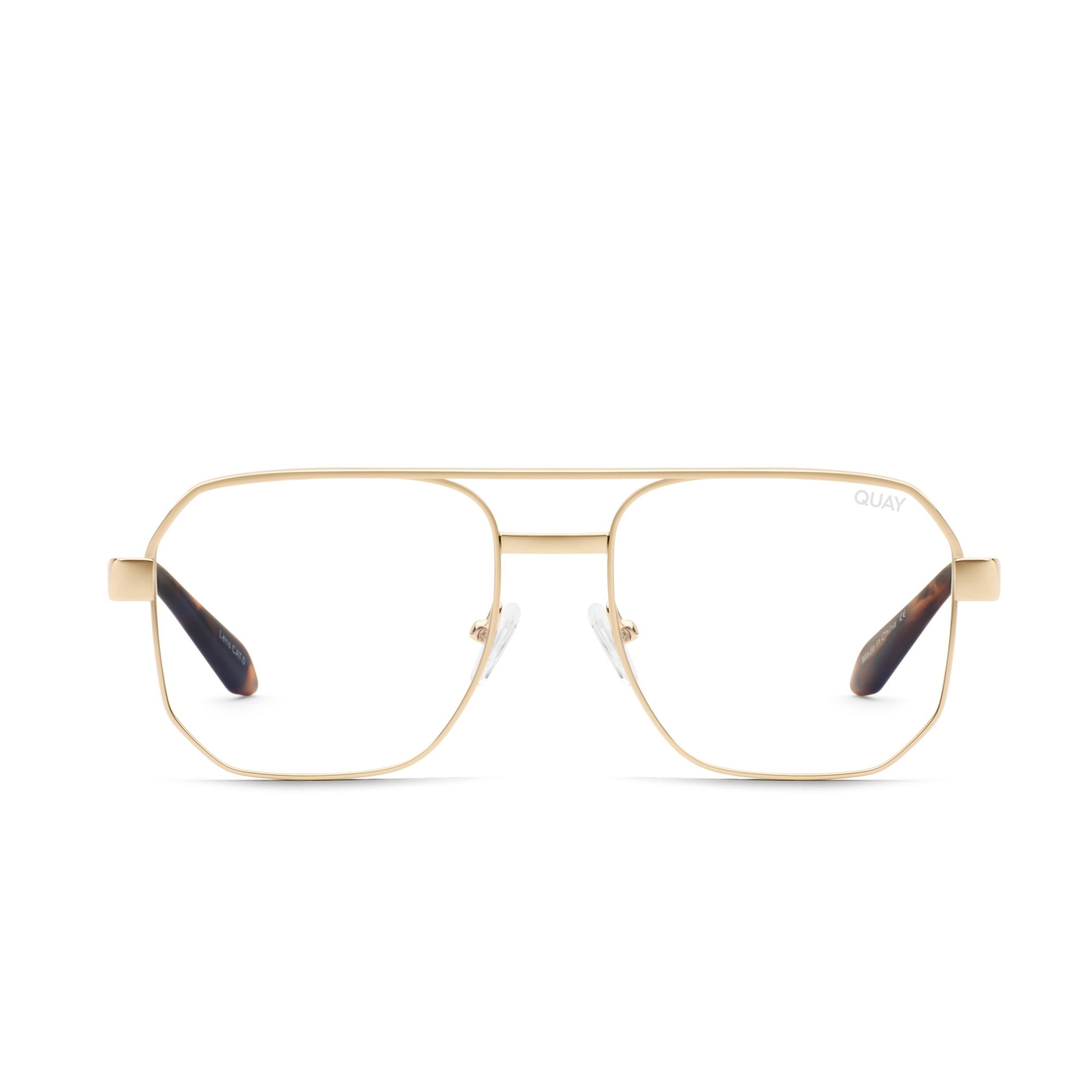 Gold Tortoise / Clear Rx Quay TAKE IT BACK RX Unisex Glasses | HENGV-3491