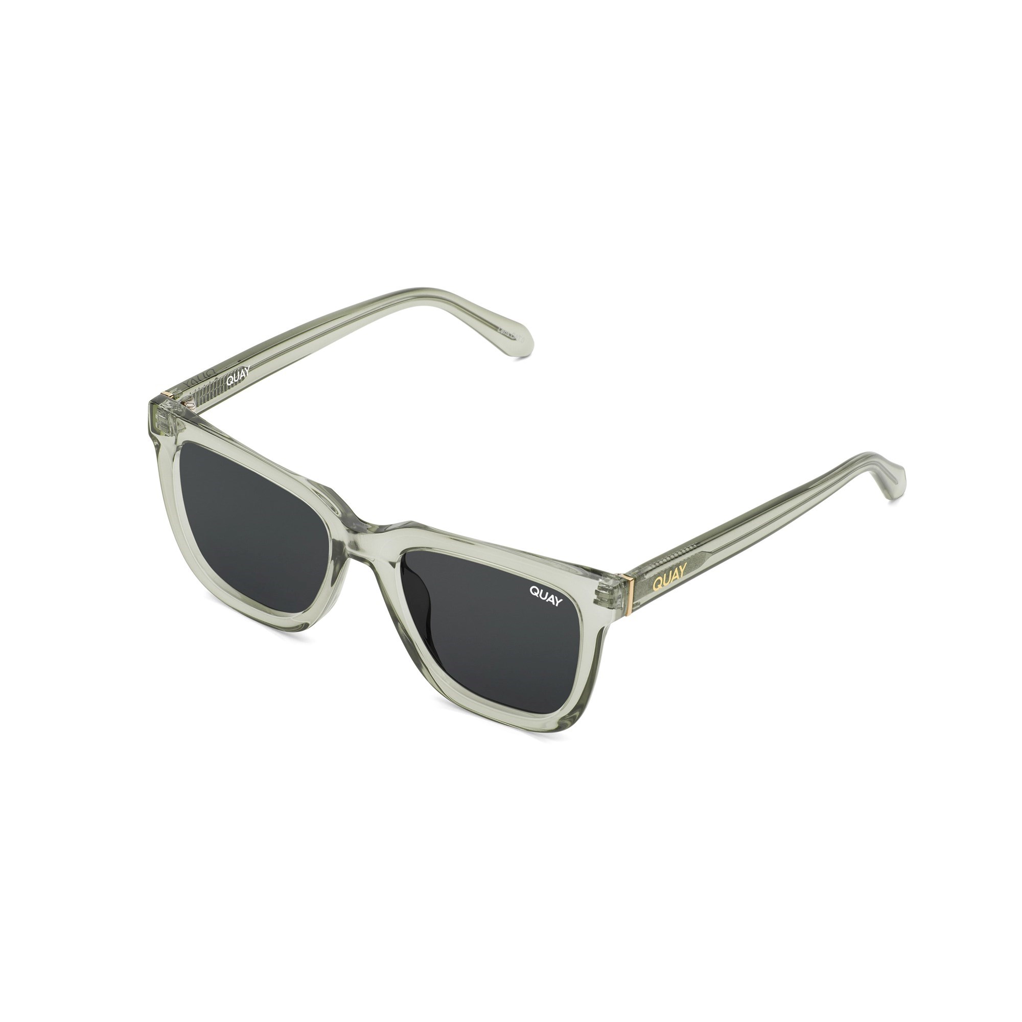 Green / Smoke Rx Quay WIRED BEVEL OVERSIZED RX Women's Sunglasses | PAOTS-9145