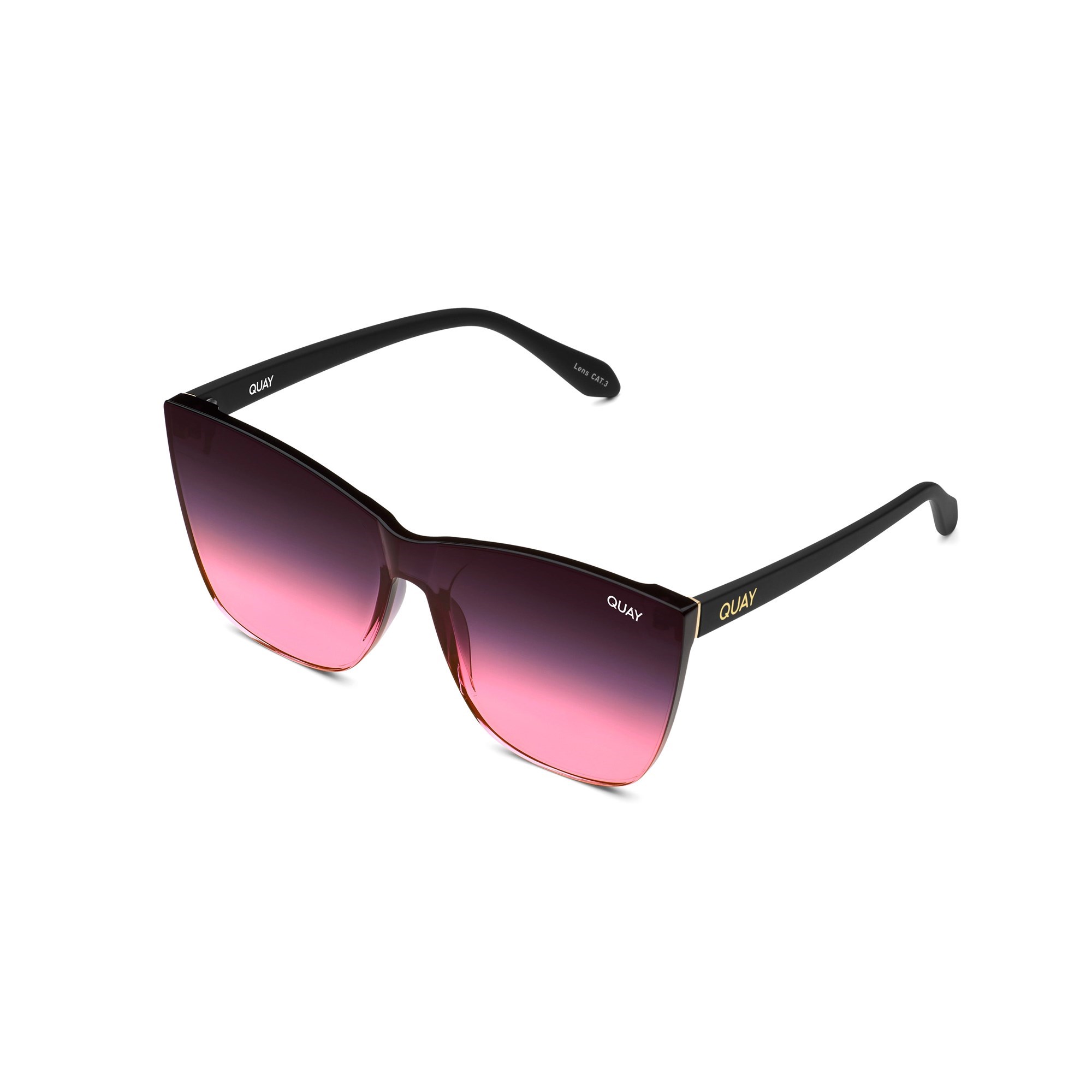 Matte Black / Black Pink Fade Quay COME THRU Women's Sunglasses | BSMGK-2163