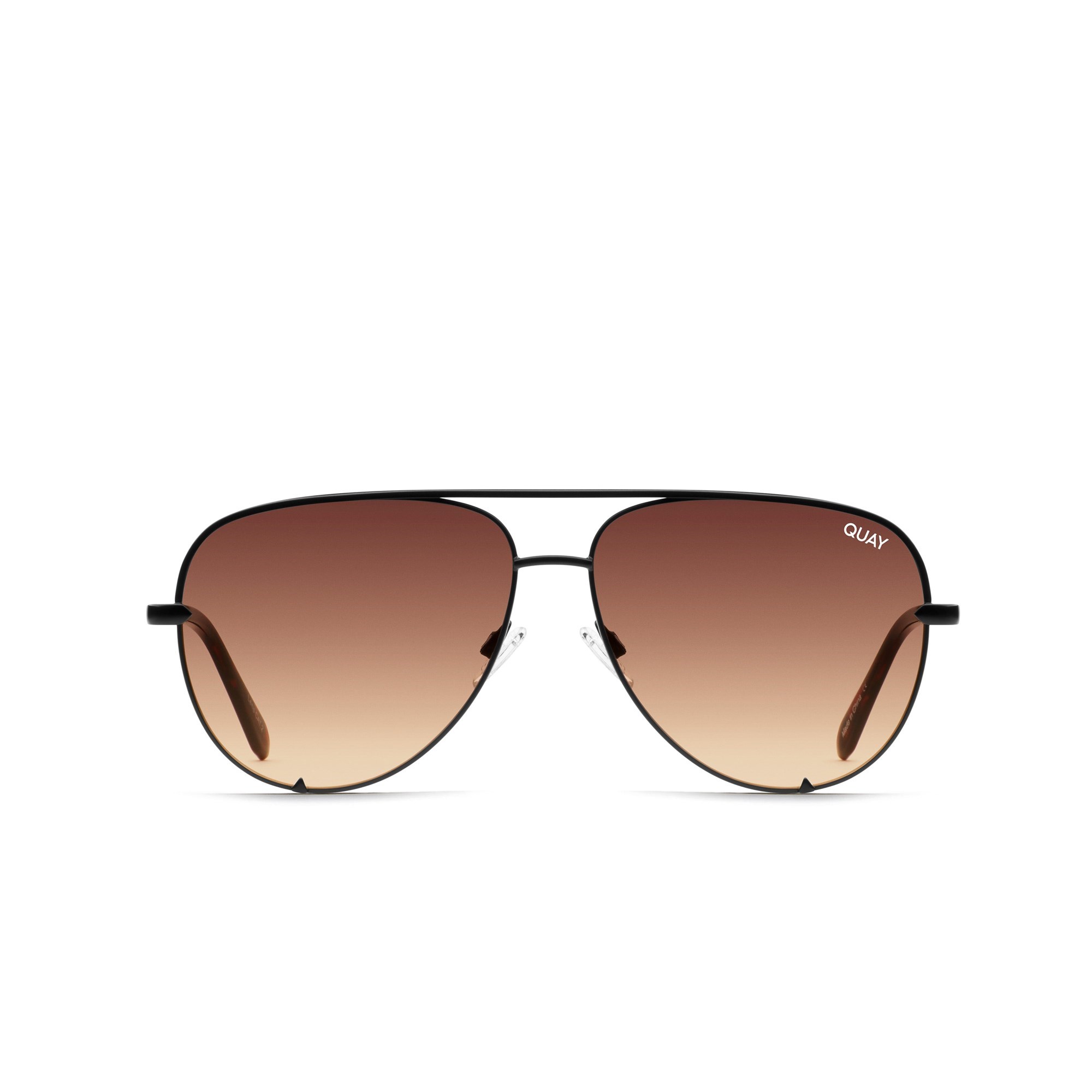 Matte Black / Brown Orange Quay HIGH KEY MINI Women\'s Sunglasses | OTKBV-6385