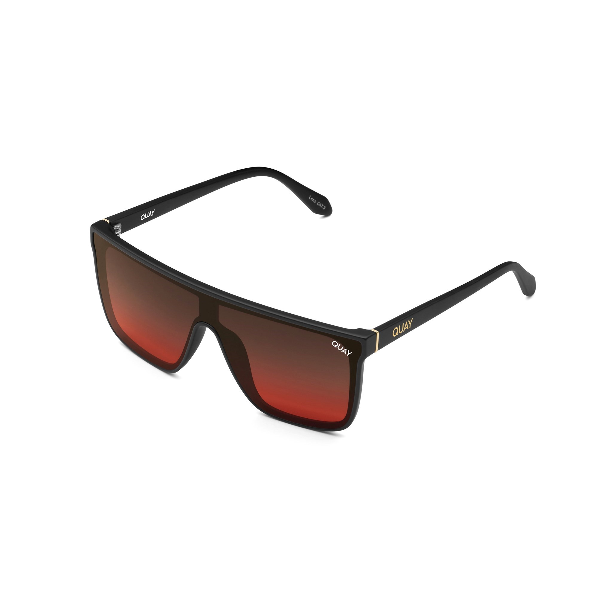 Matte Black / Brown To Maroon Quay NIGHTFALL Women's Sunglasses | ASTCJ-6093