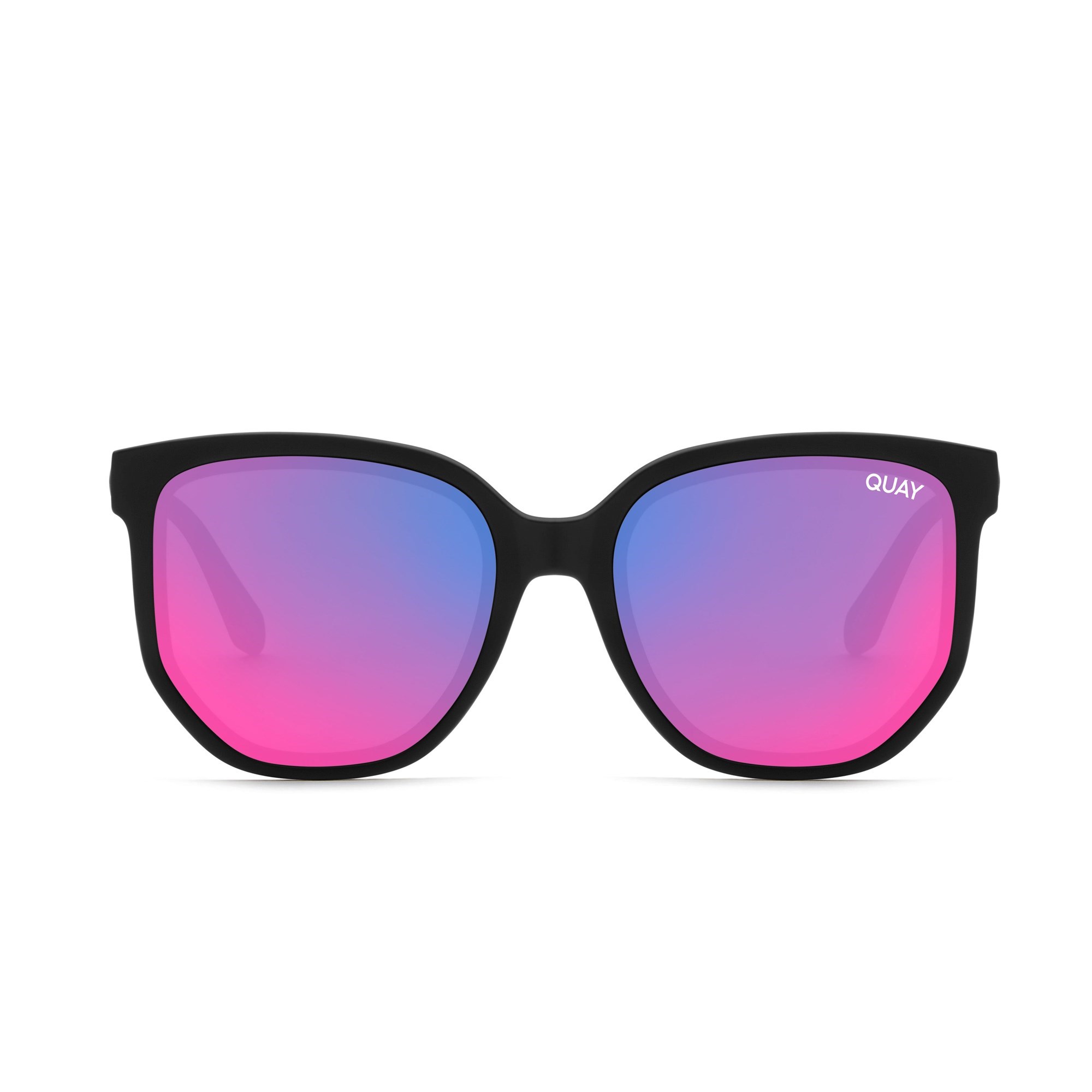 Matte Black / Pink Quay COFFEE RUN Women\'s Sunglasses | BPUQH-5319