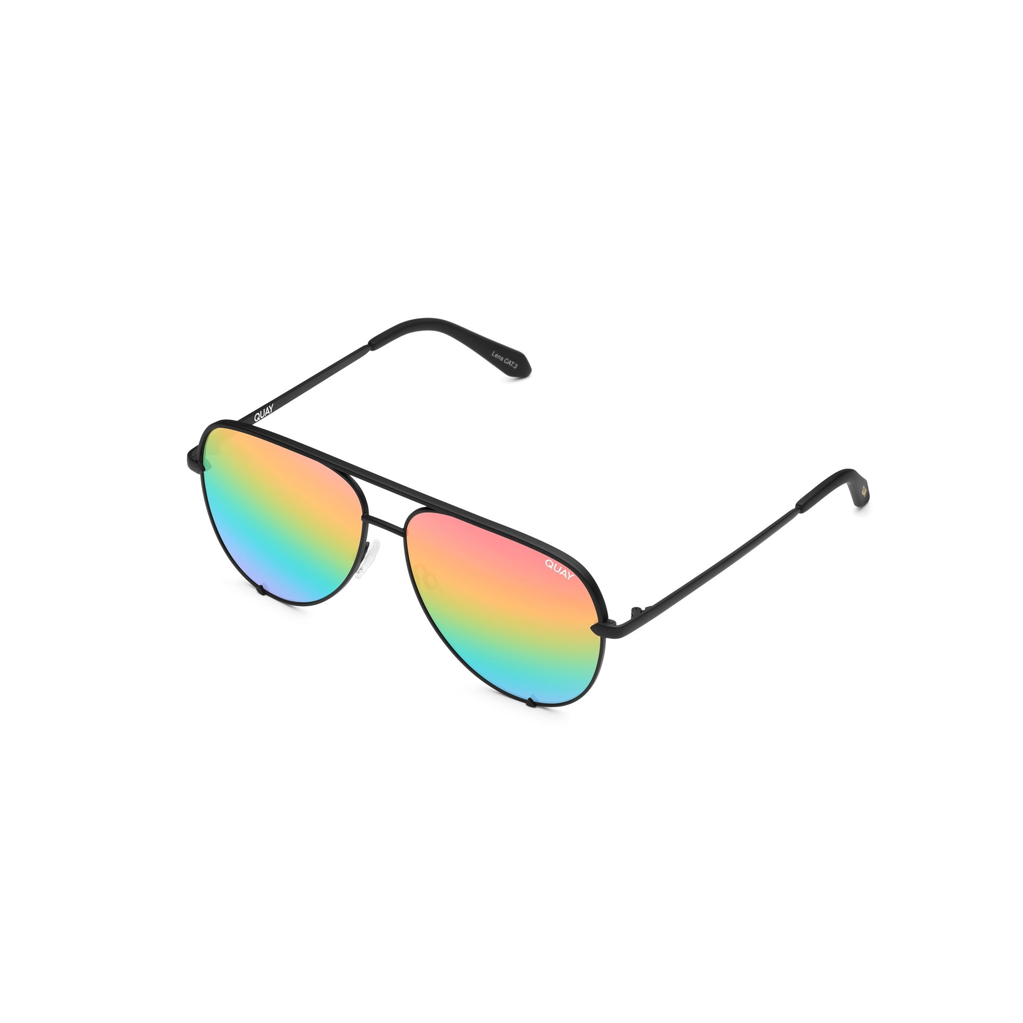 Matte Black / Rainbow Quay HIGH KEY MINI Women's Sunglasses | JZPBN-5316