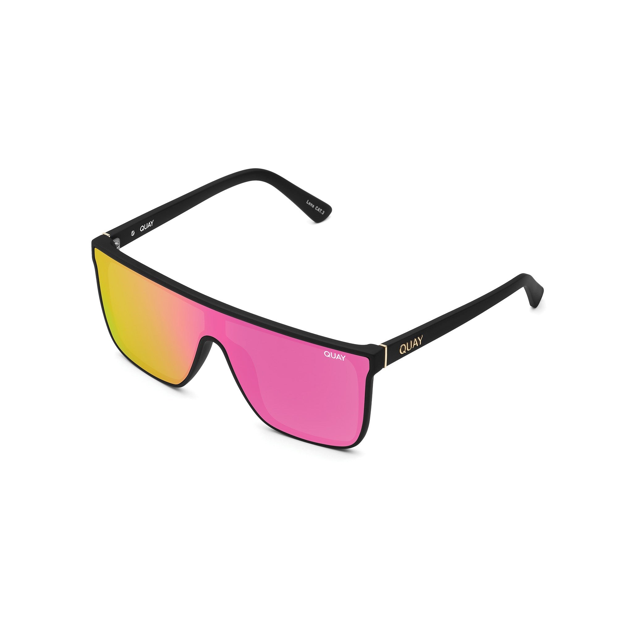 Matteblack / Pink Quay NIGHTFALL Women's Sunglasses | MUCFV-5043