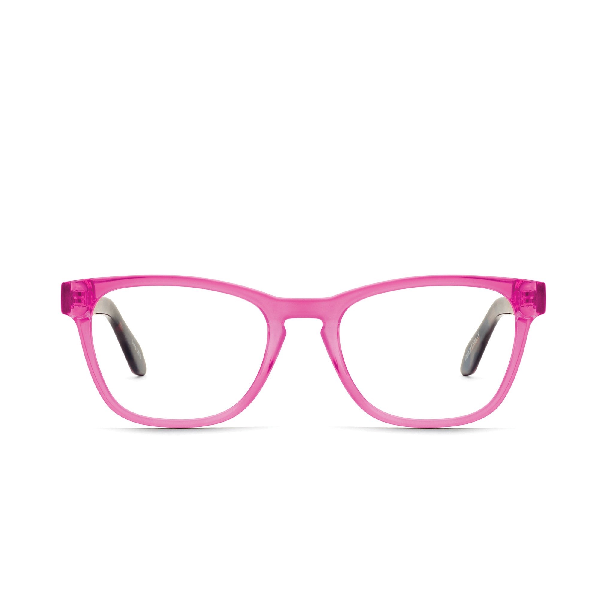 Neon Pink Tortoise Temple / Clear Rx Quay HARDWIRE MINI RX Unisex Glasses | VCKIY-7450