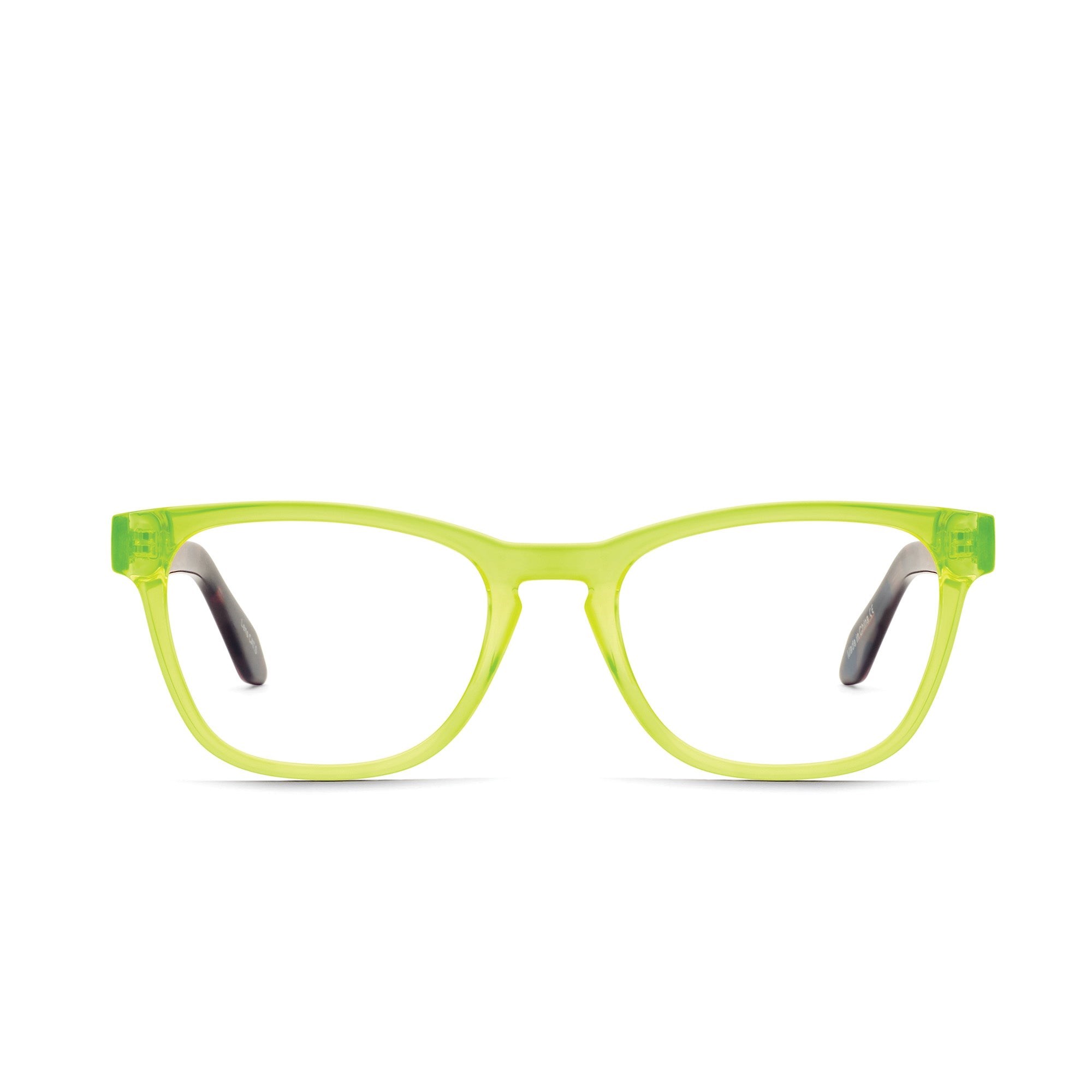 Neon Yellow Tortoise Temple / Clear Rx Quay HARDWIRE MINI RX Unisex Glasses | TLSUY-5097