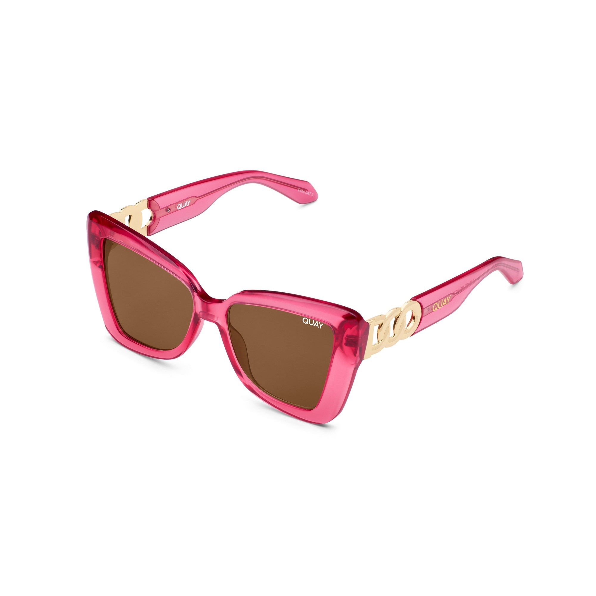 Pink / Brown Quay CHAIN REACTION Women\'s Sunglasses | GKHWD-8273