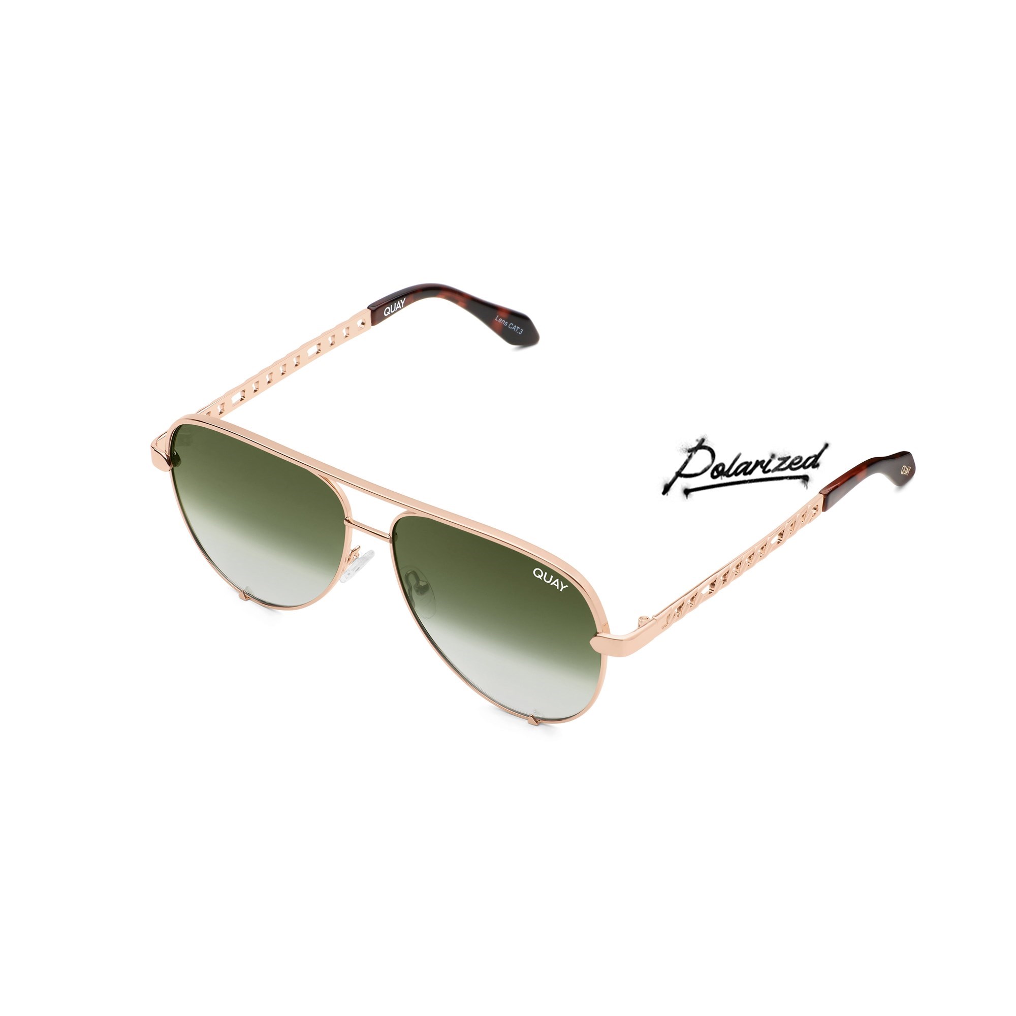 Rose / Green Fade Polarized Quay HIGH KEY LINKS Women\'s Sunglasses | HGPQE-3810