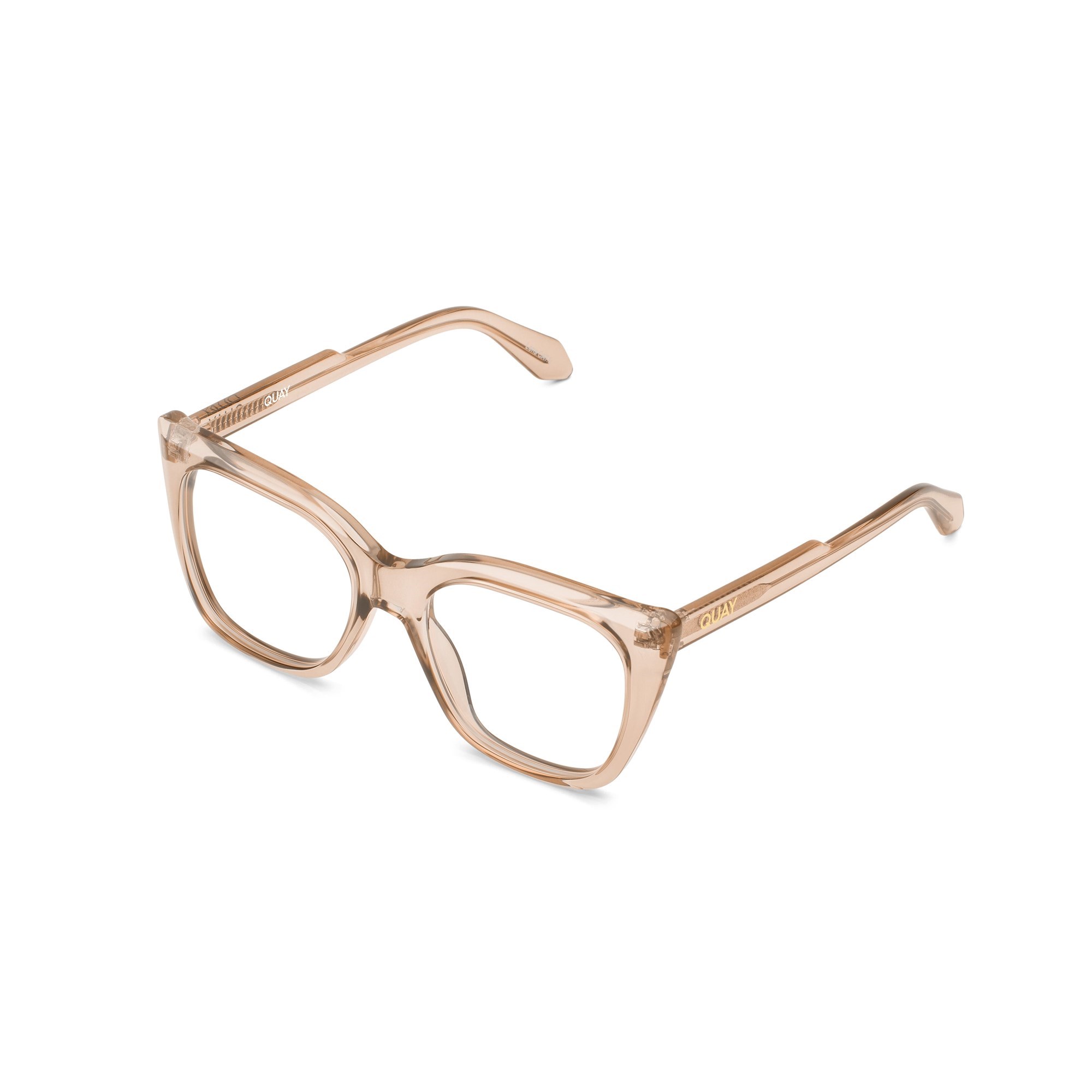 Sand / Clear Rx Quay TAG ME BEVEL RX Unisex Glasses | PYMUJ-6208