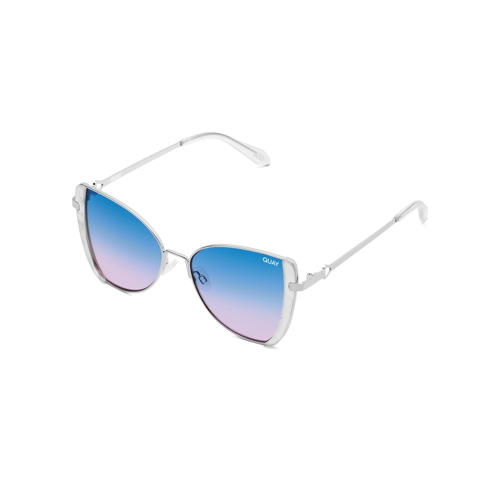 Silver / Blue Purple Quay GLOW UP Women's Sunglasses | QKTOY-1625