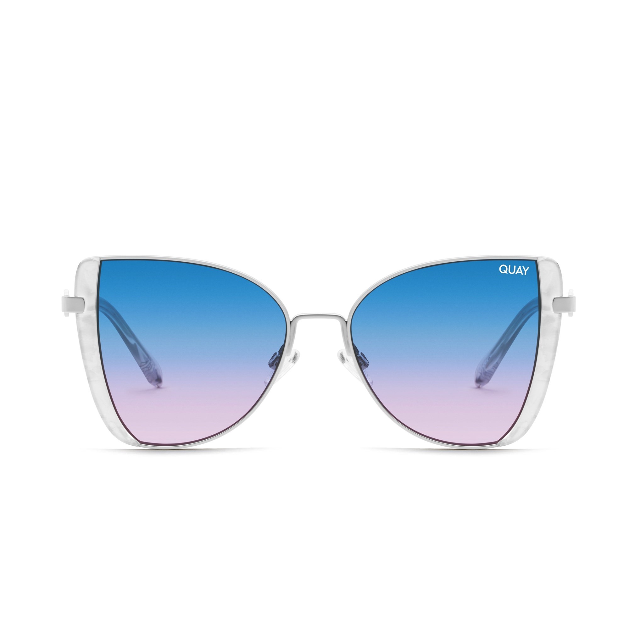 Silver / Blue Purple Quay GLOW UP Women\'s Sunglasses | QKTOY-1625