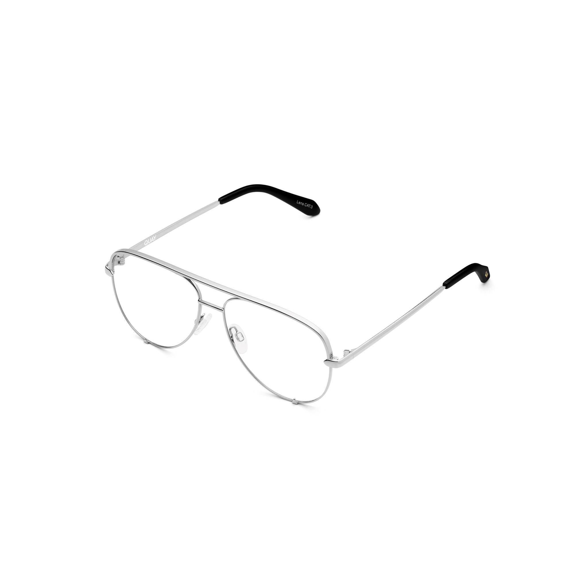 Silver / Clear Rx Quay HIGH KEY MICRO RX Unisex Glasses | VCJHW-3791